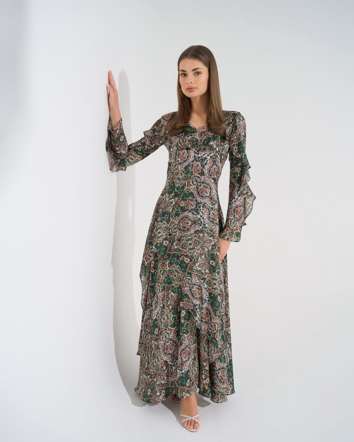 Aishwarya Dress | Green X Beige My Store