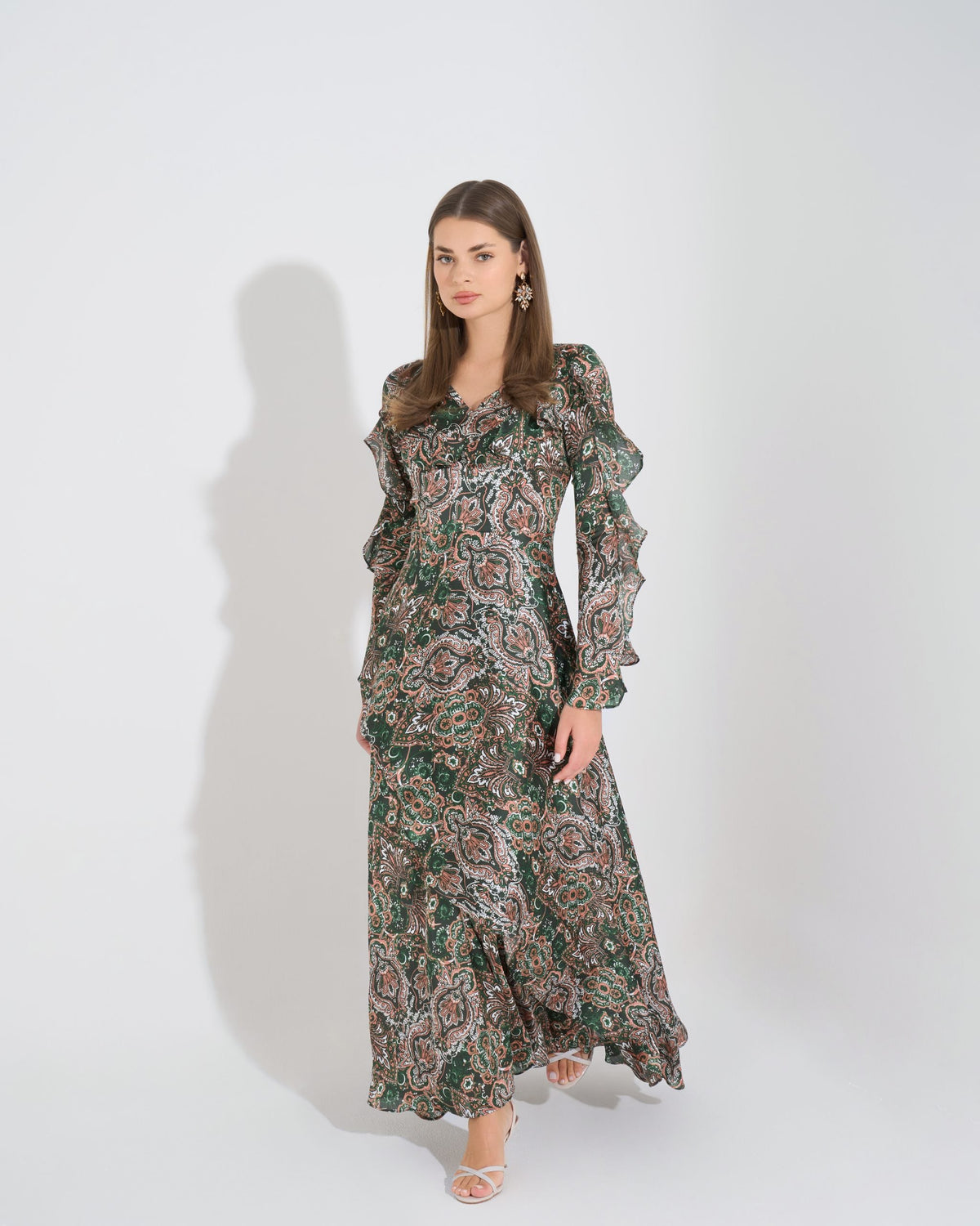 Aishwarya Dress | Green X Beige My Store