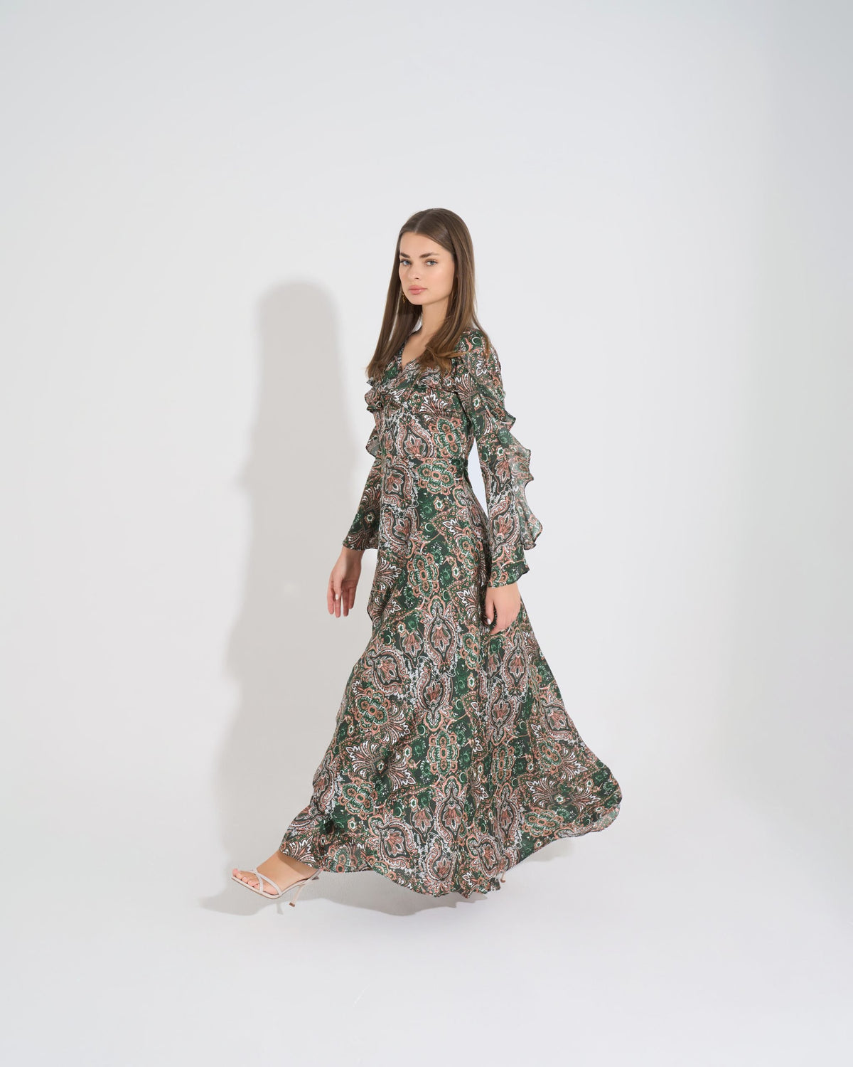Aishwarya Dress | Green X Beige My Store