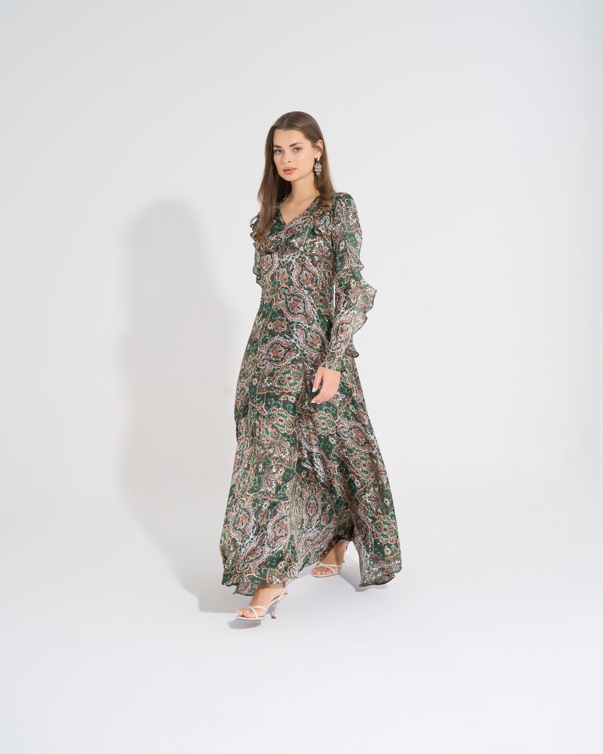 Aishwarya Dress | Green X Beige My Store