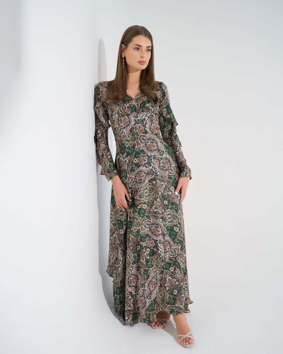 Aishwarya Dress | Green X Beige My Store