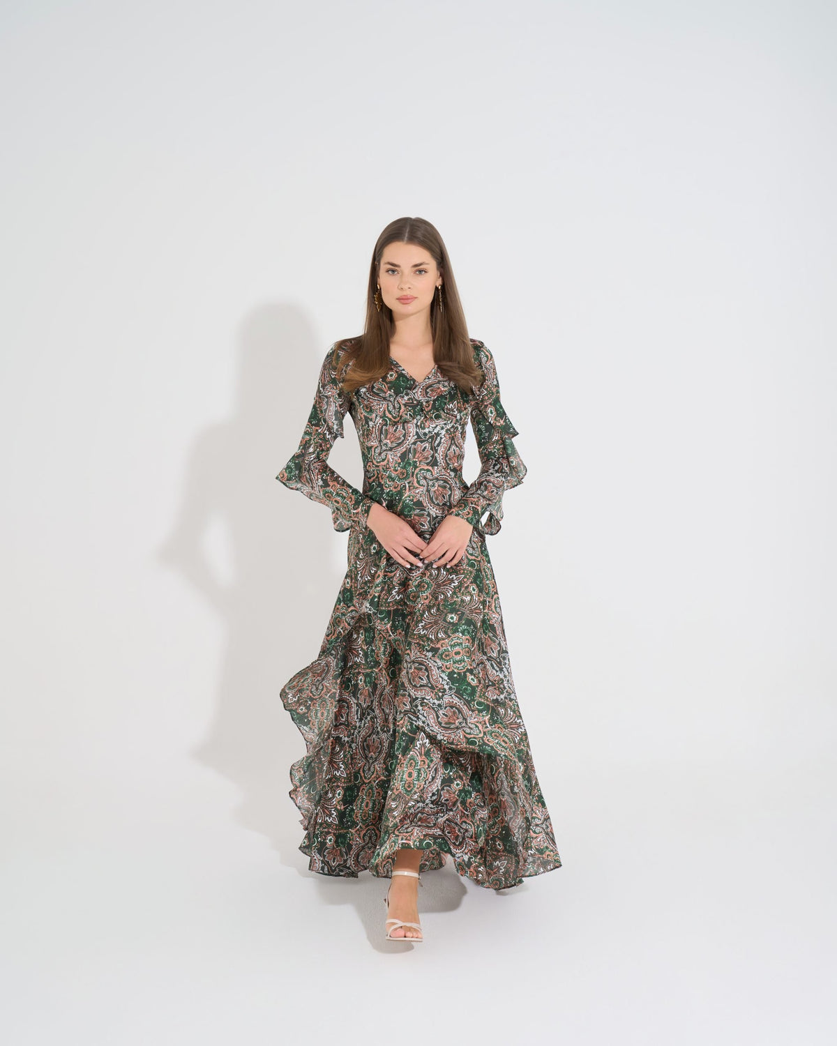 Aishwarya Dress | Green X Beige My Store