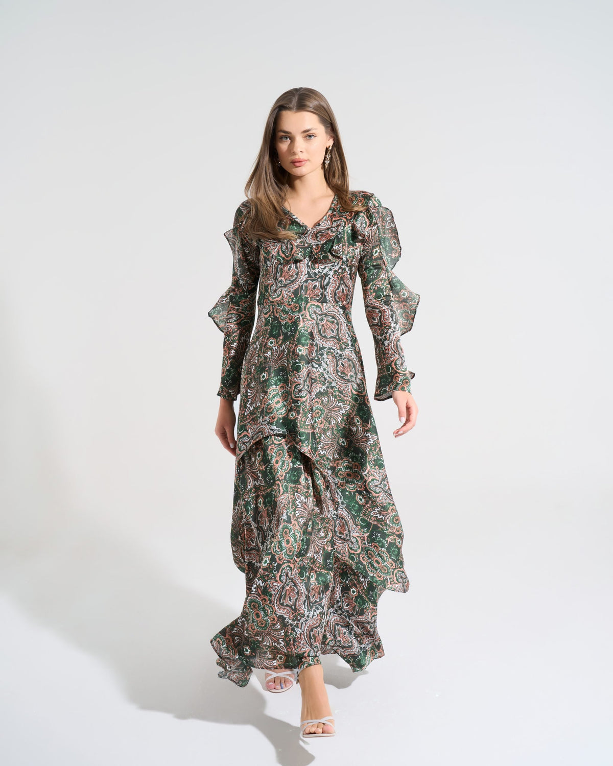 Aishwarya Dress | Green X Beige My Store