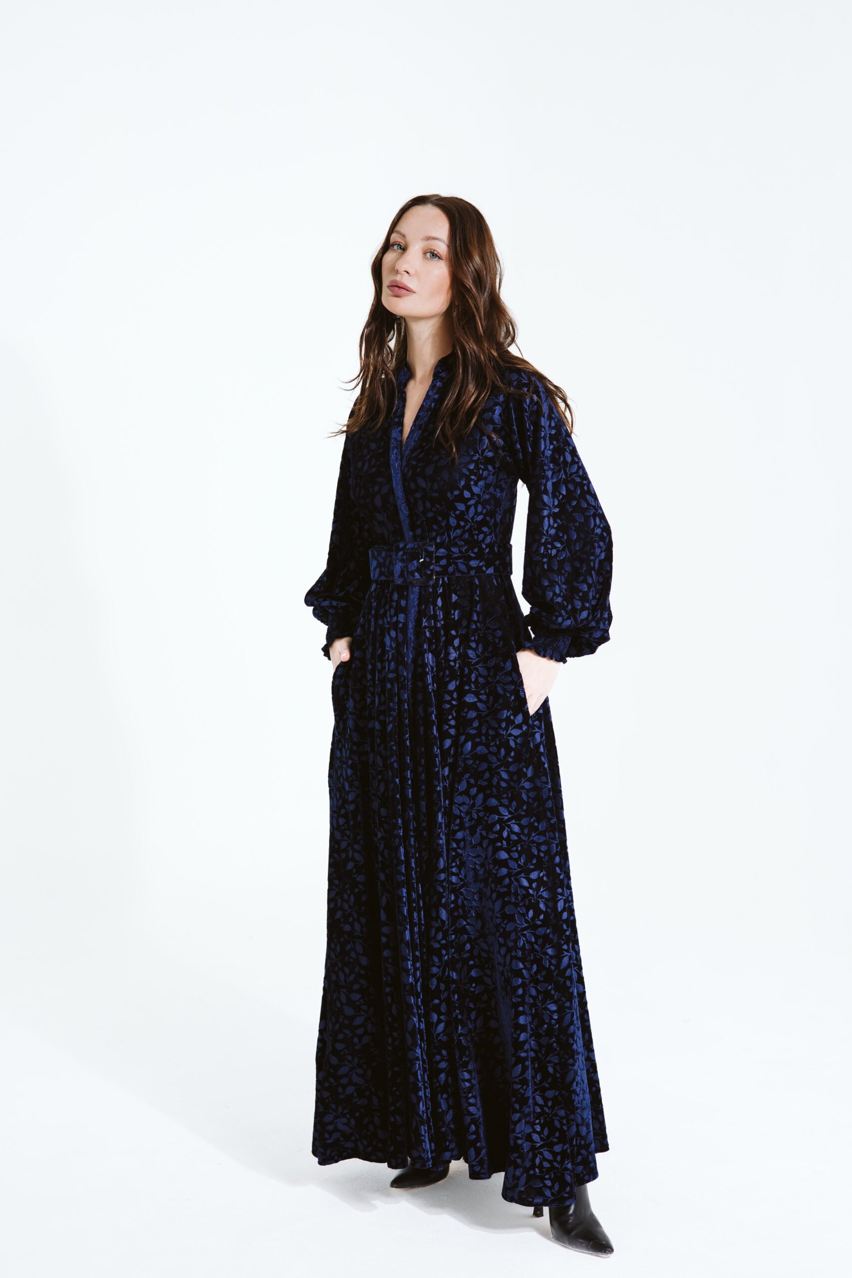 Clara Velvet Dress | Dark Blue