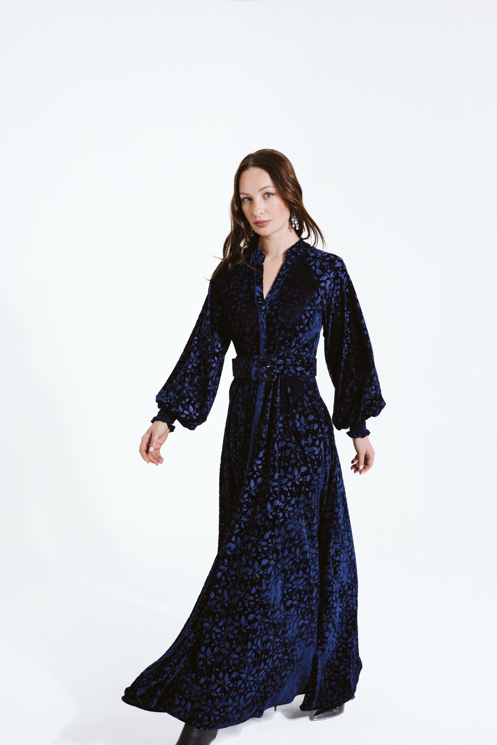 Clara Velvet Dress | Dark Blue