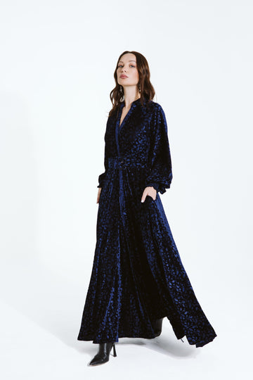 Clara Velvet Dress | Dark Blue