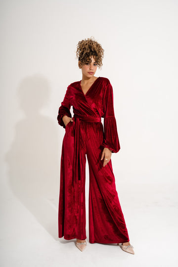 Velvet Jumpsuit | Red My Store