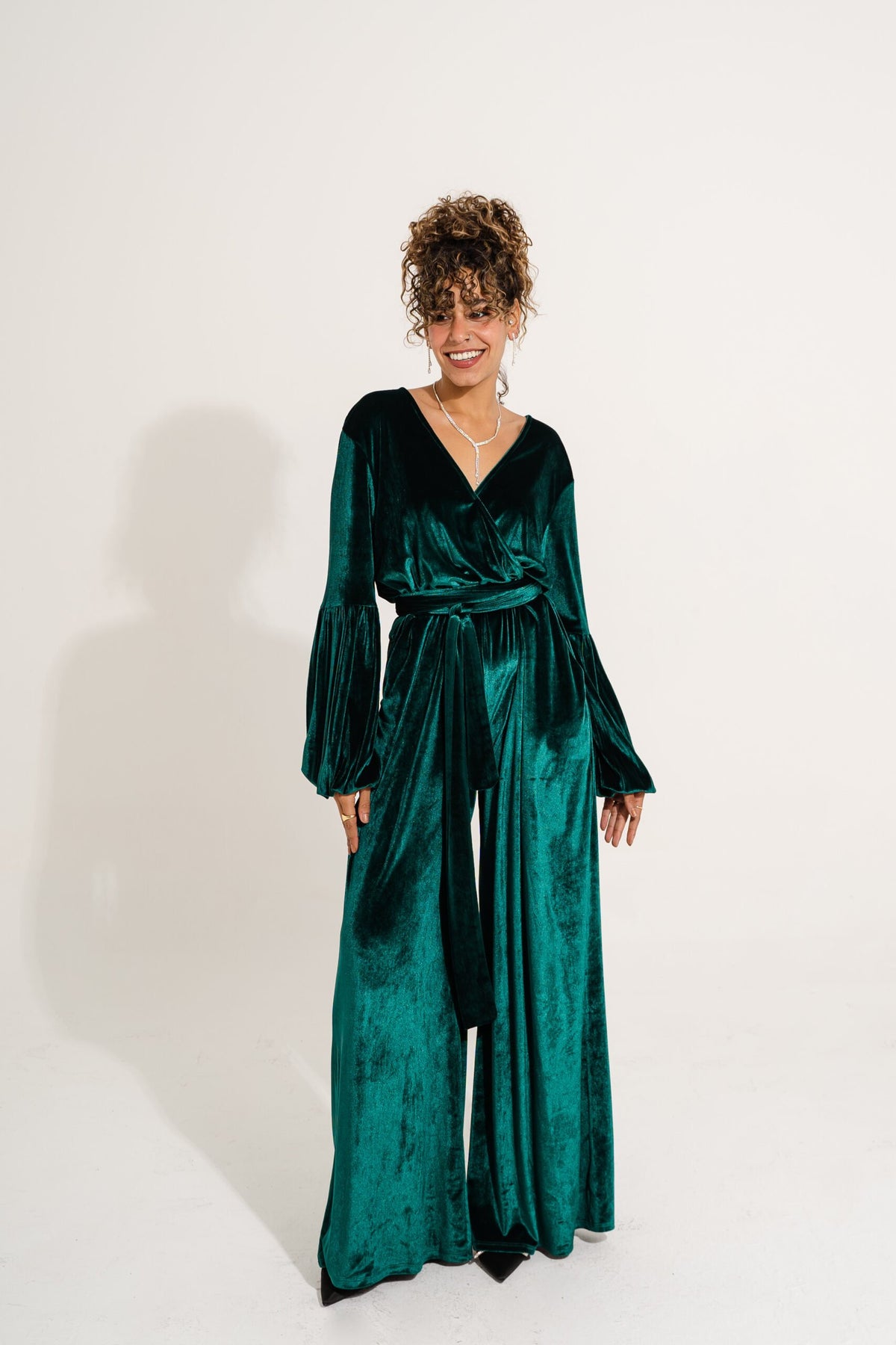 Velvet Jumpsuit | Dark Green My Store