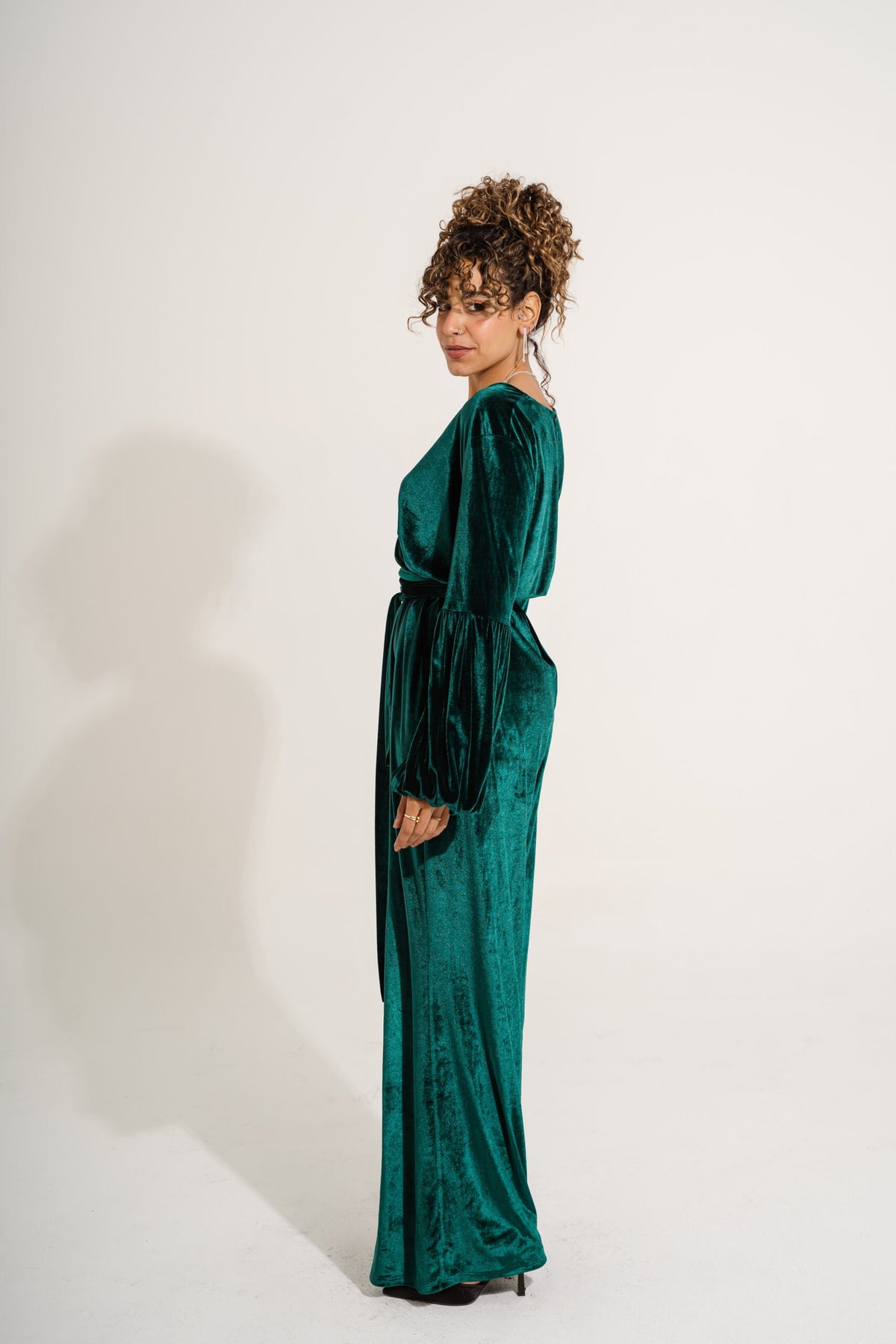 Velvet Jumpsuit | Dark Green My Store