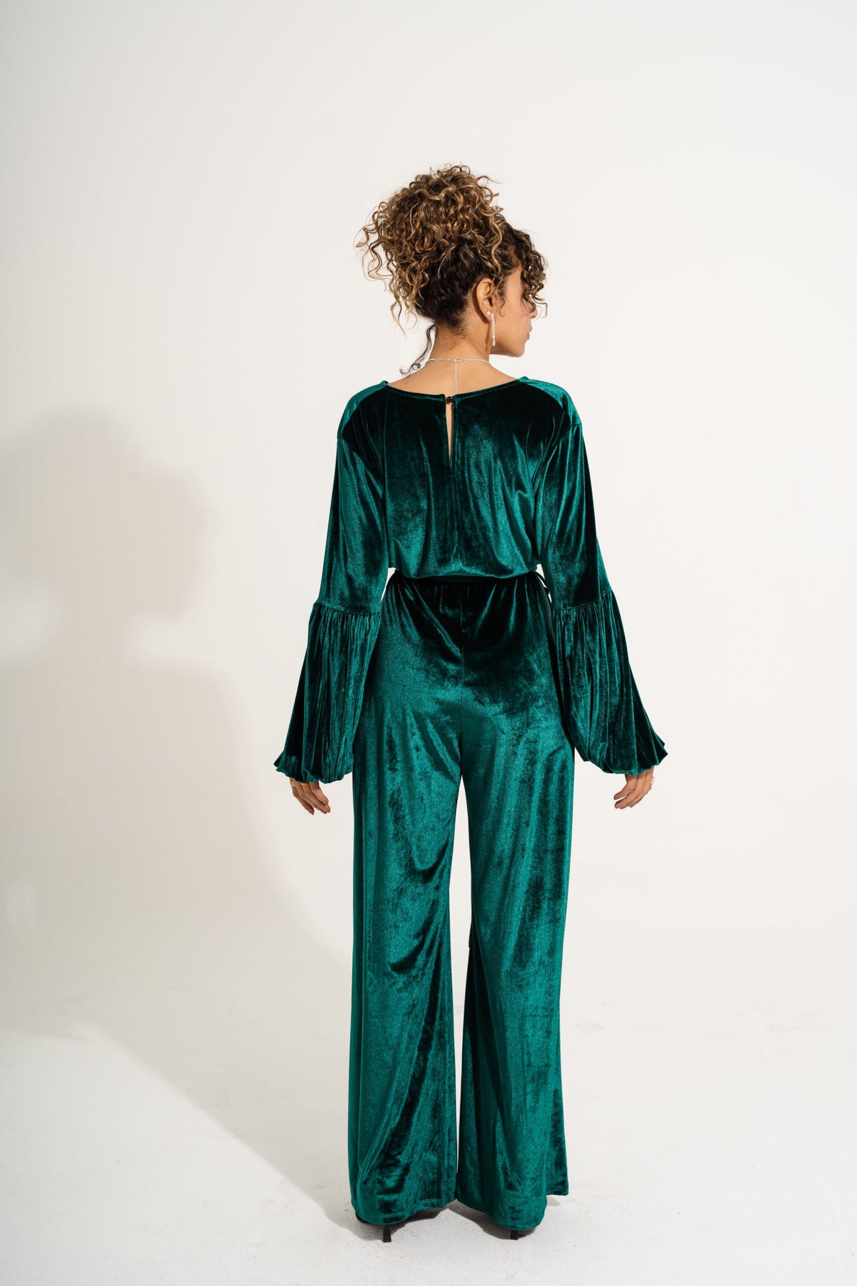 Velvet Jumpsuit | Dark Green My Store