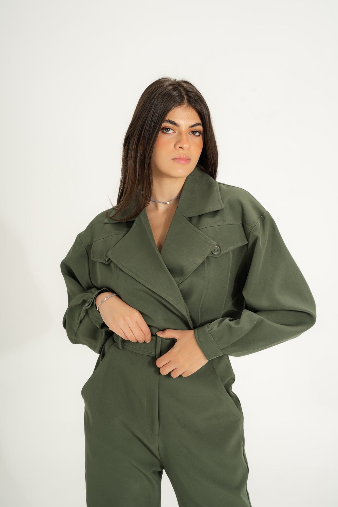 Military jumpsuit | Light Olive Black Swan Fashion