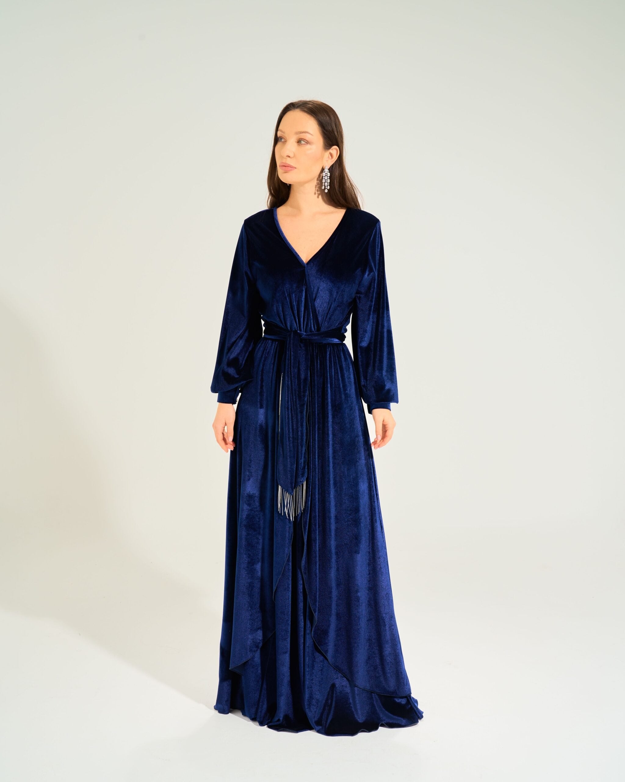 Jasmin Velvet Dress | Dark Blue