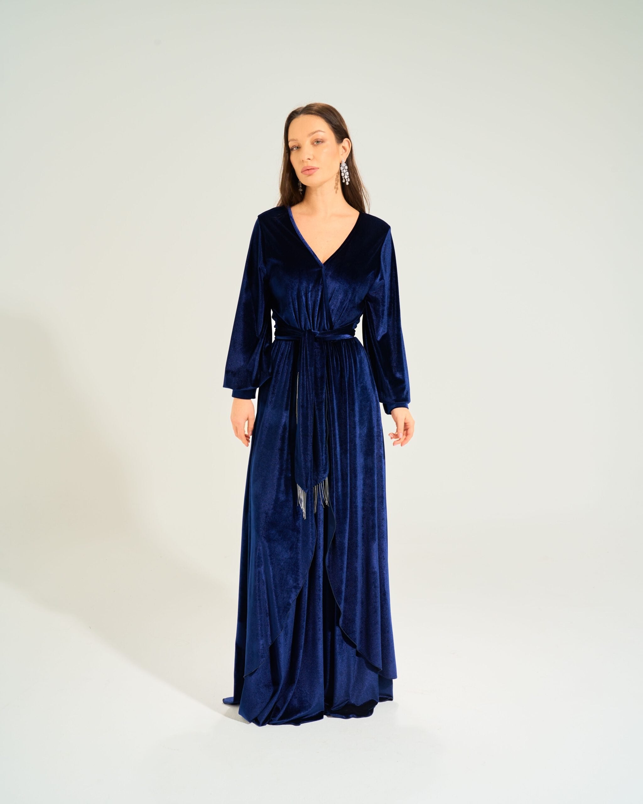 Jasmin Velvet Dress | Dark Blue