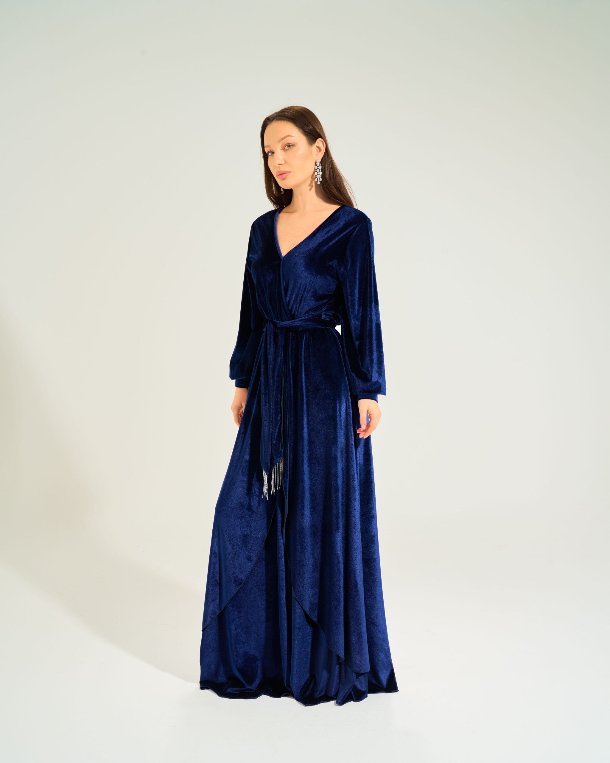 Jasmin Velvet Dress | Dark Blue