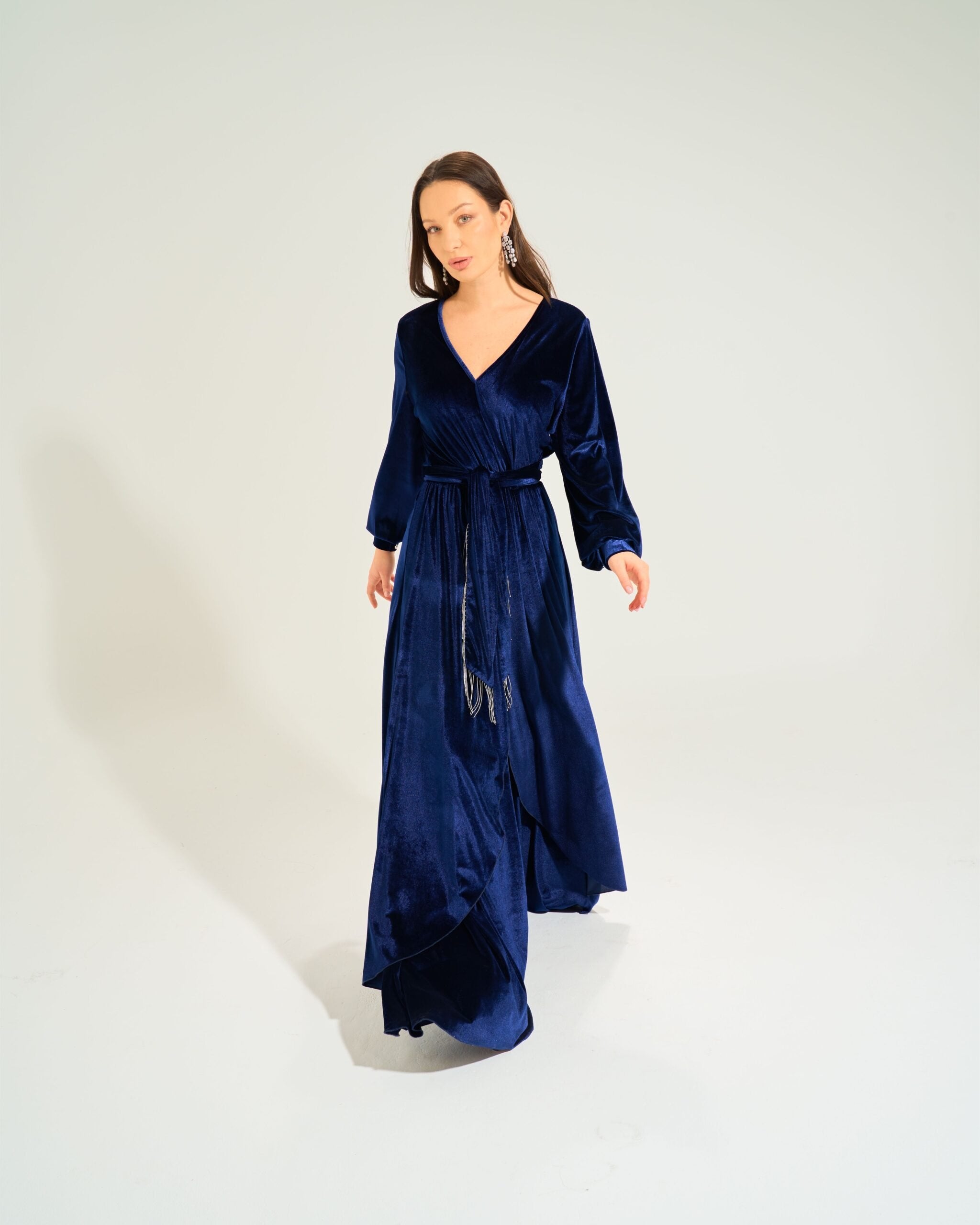 Jasmin Velvet Dress | Dark Blue