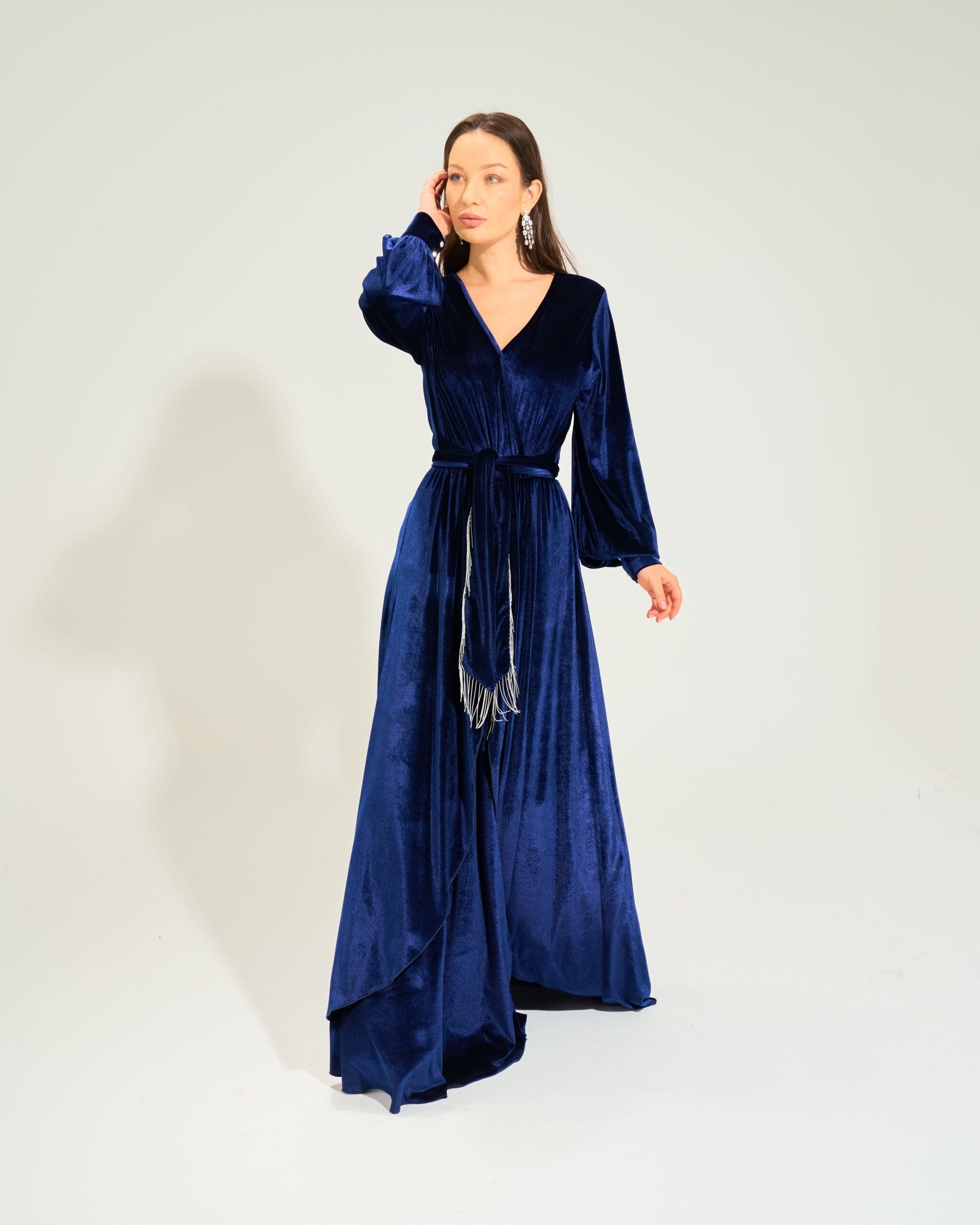 Jasmin Velvet Dress | Dark Blue