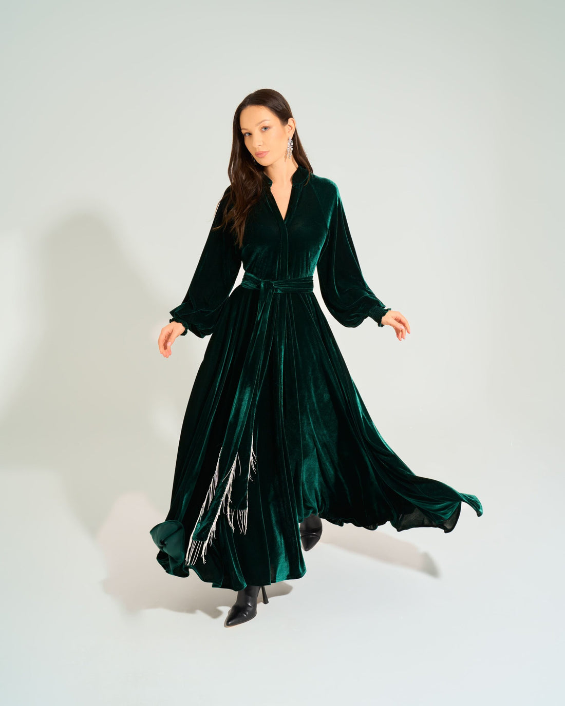 Aloura Velvet Dress | Dark Green