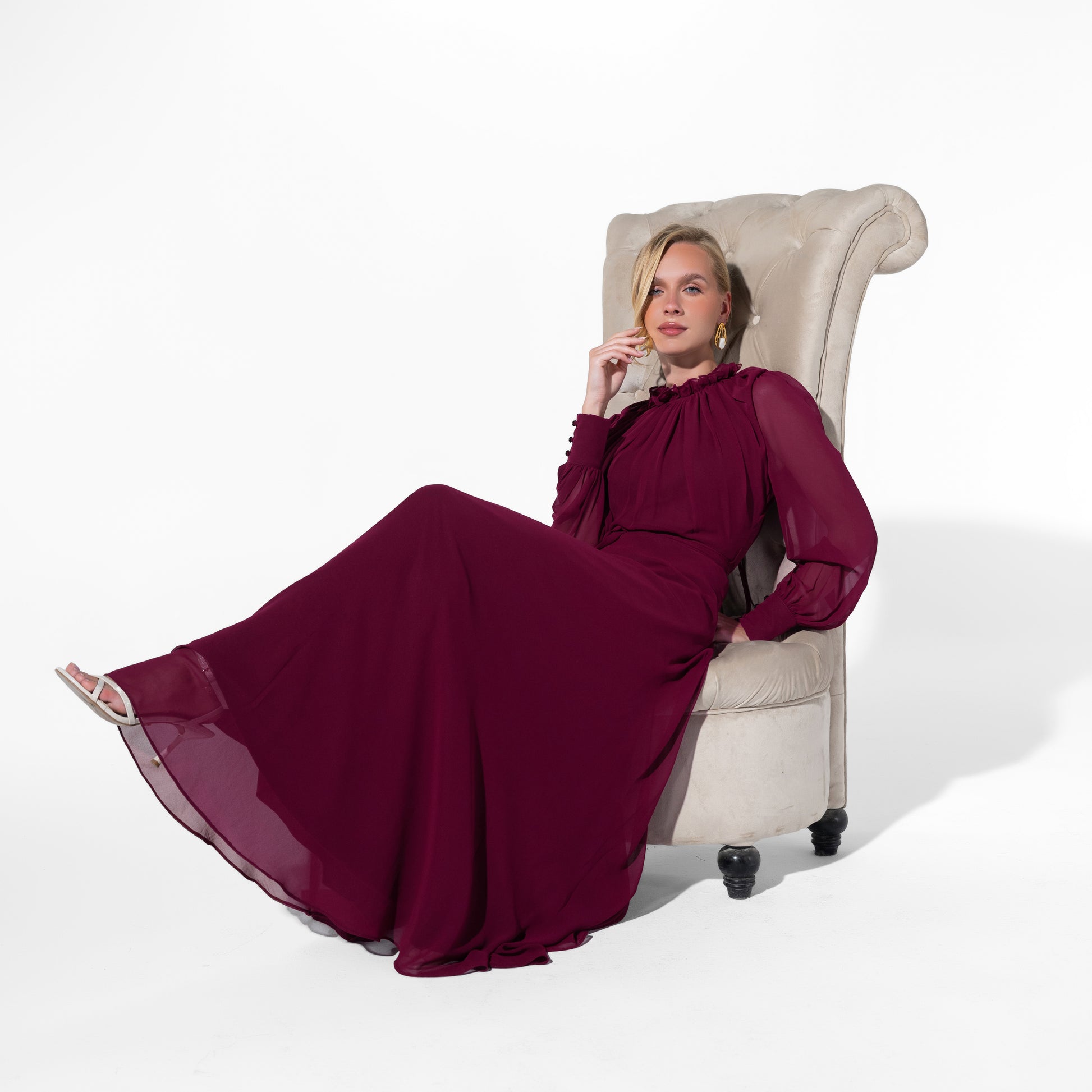 Elsa Dress | Deep Burgundy My Store