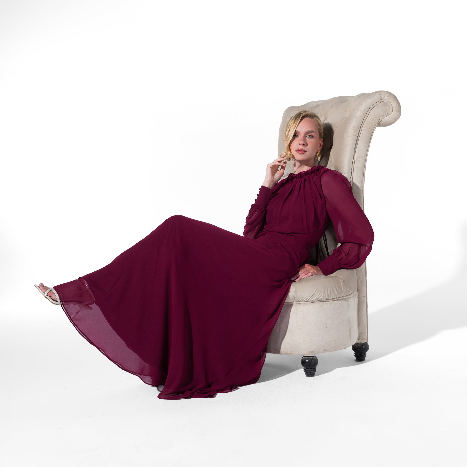 Elsa Dress | Deep Burgundy My Store