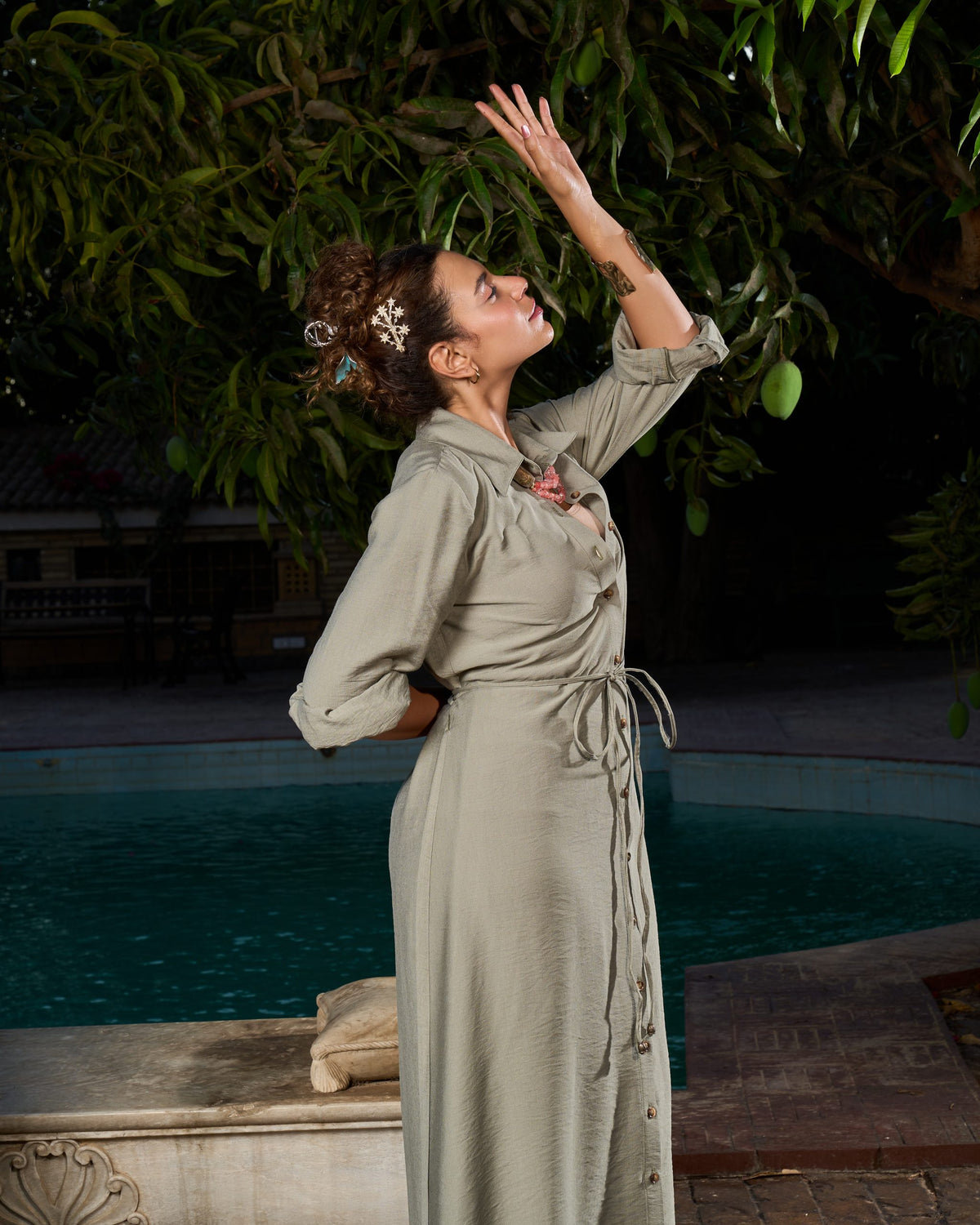 Gabby Shirt Dress | Light Olive My Store