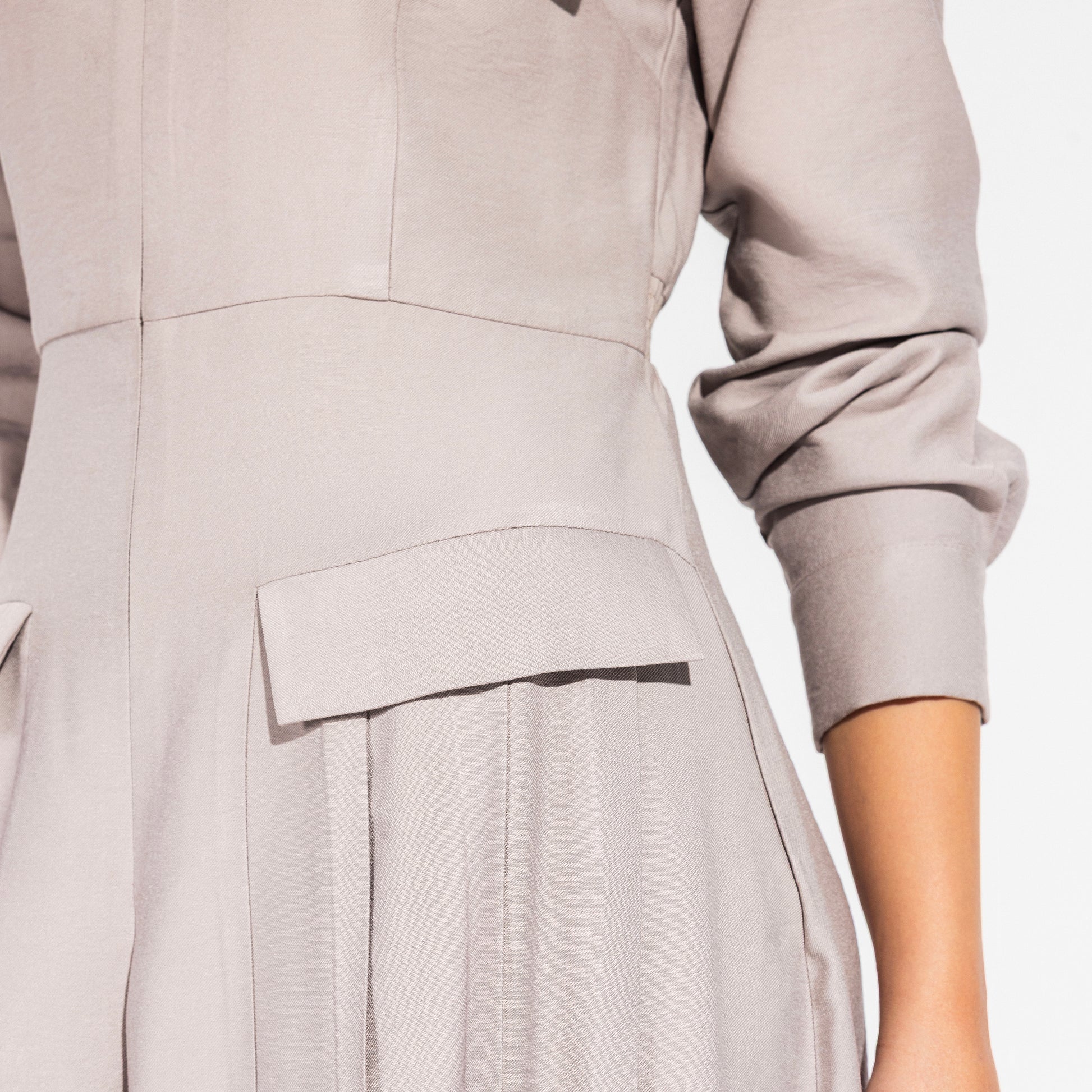 Harper jumpsuit | Taupe Grey Black Swan Fashion