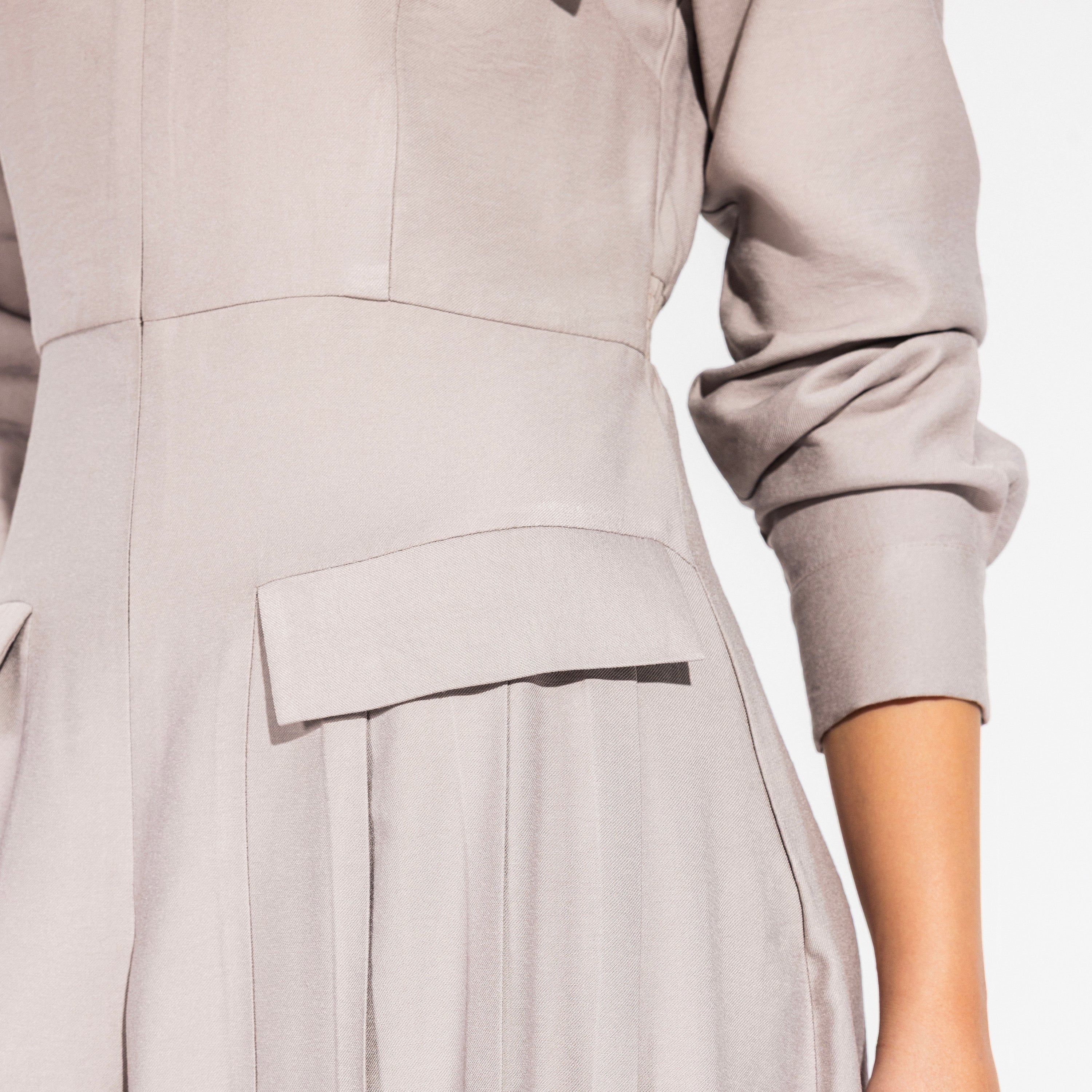 Harper jumpsuit | Taupe Grey Black Swan Fashion