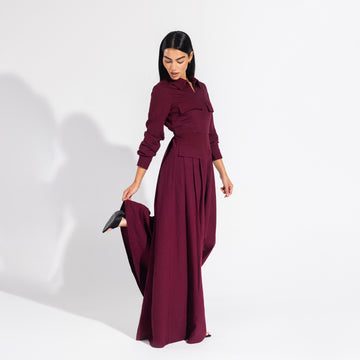 Harper jumpsuit | Maroon Black Swan Fashion