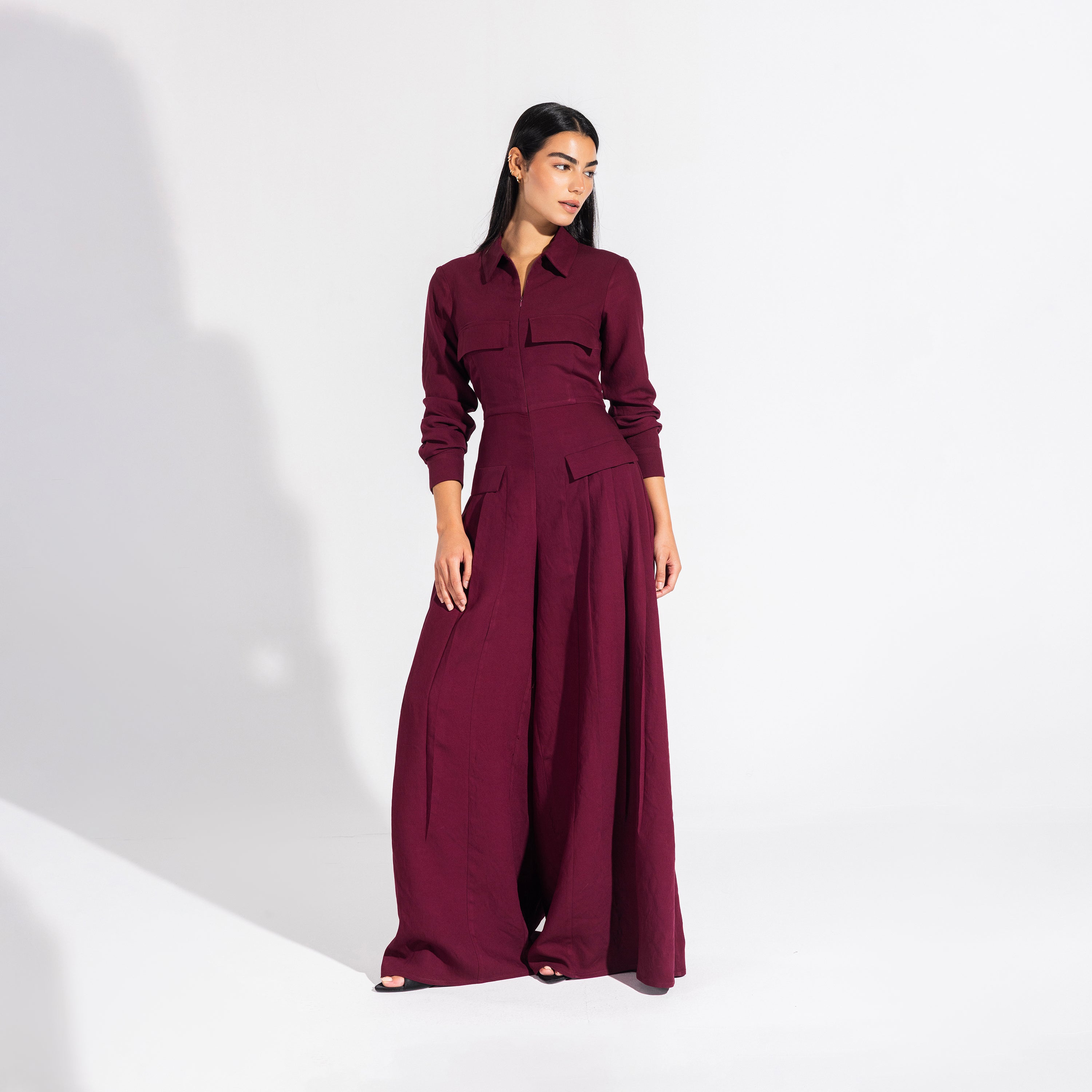 Harper jumpsuit | Maroon Black Swan Fashion