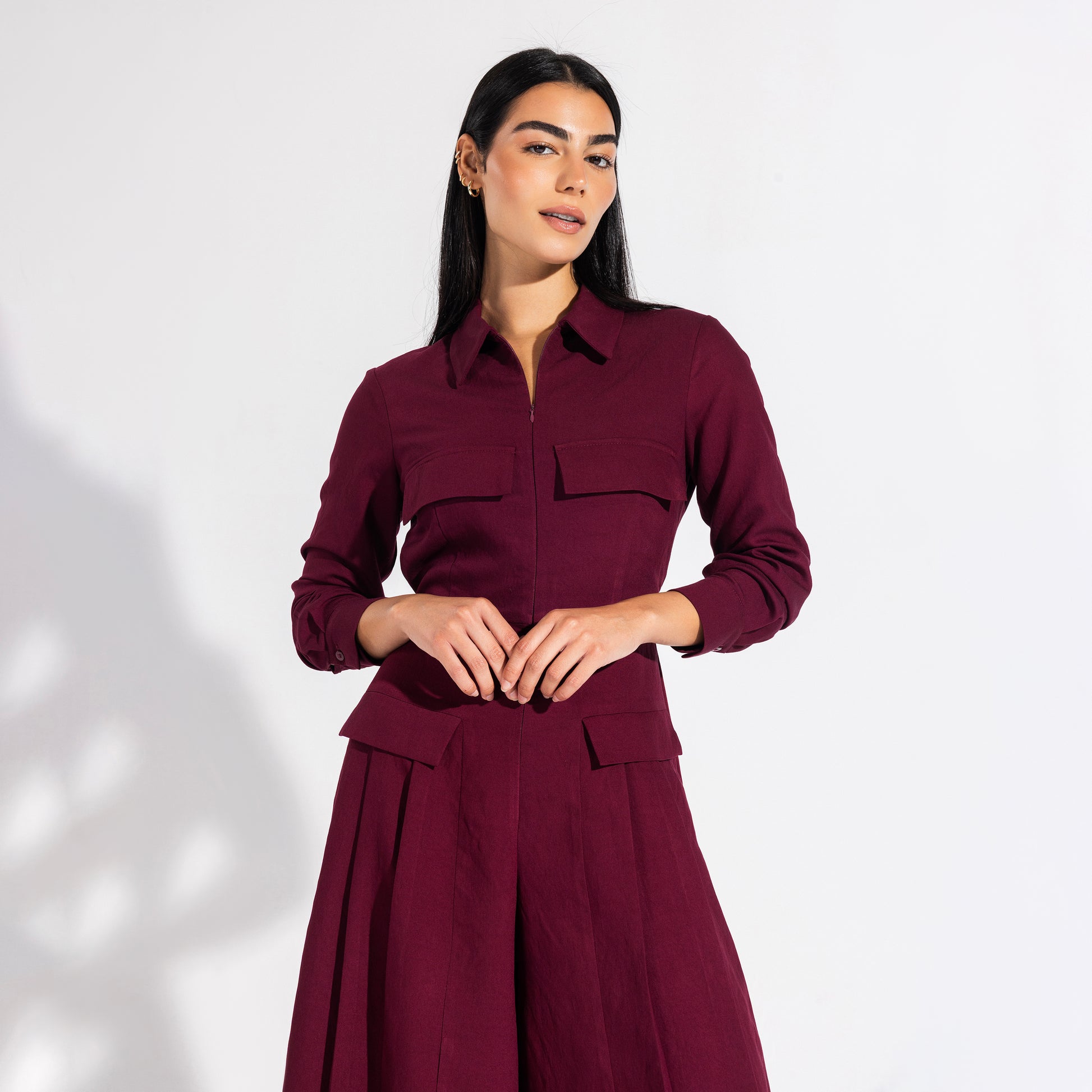Harper jumpsuit | Maroon Black Swan Fashion