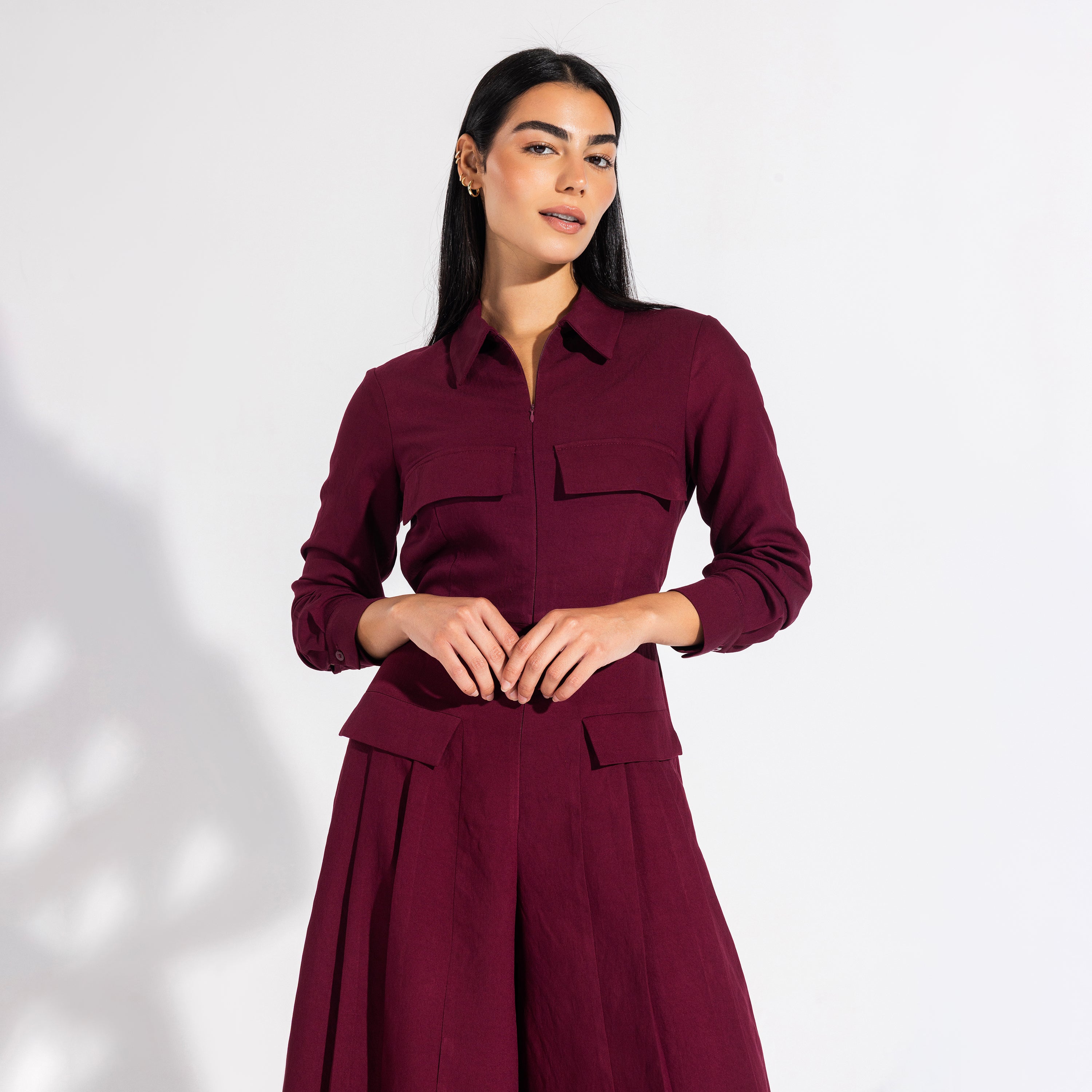 Harper jumpsuit | Maroon Black Swan Fashion
