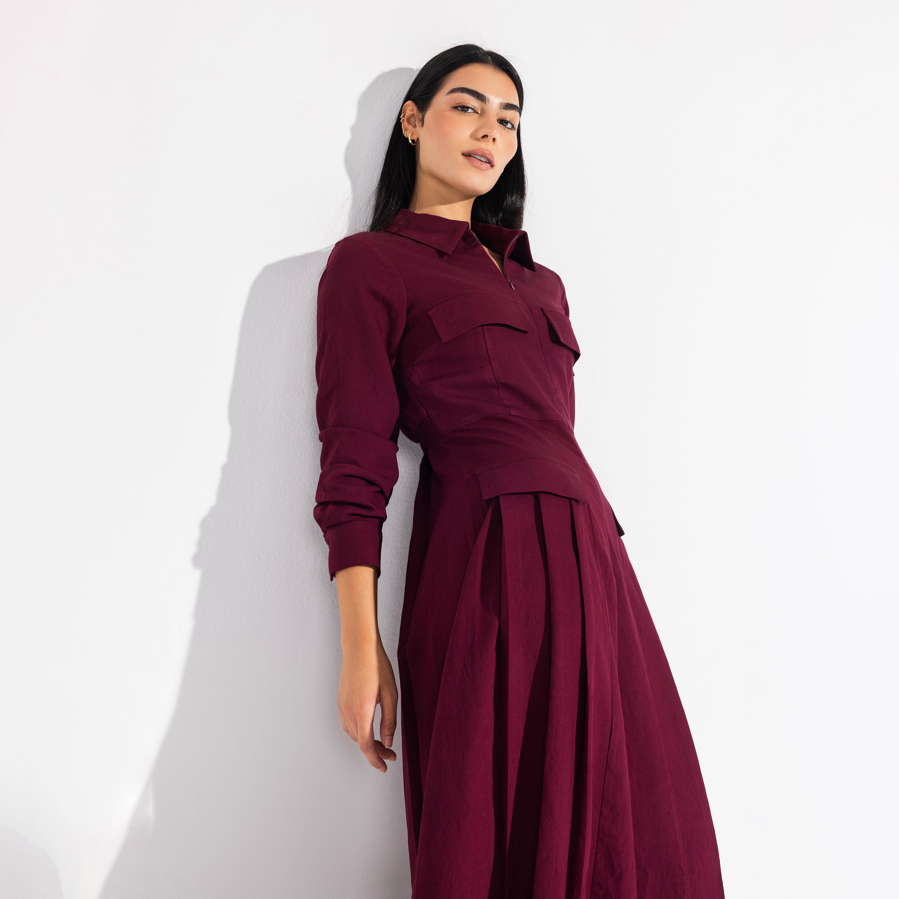 Harper jumpsuit | Maroon Black Swan Fashion