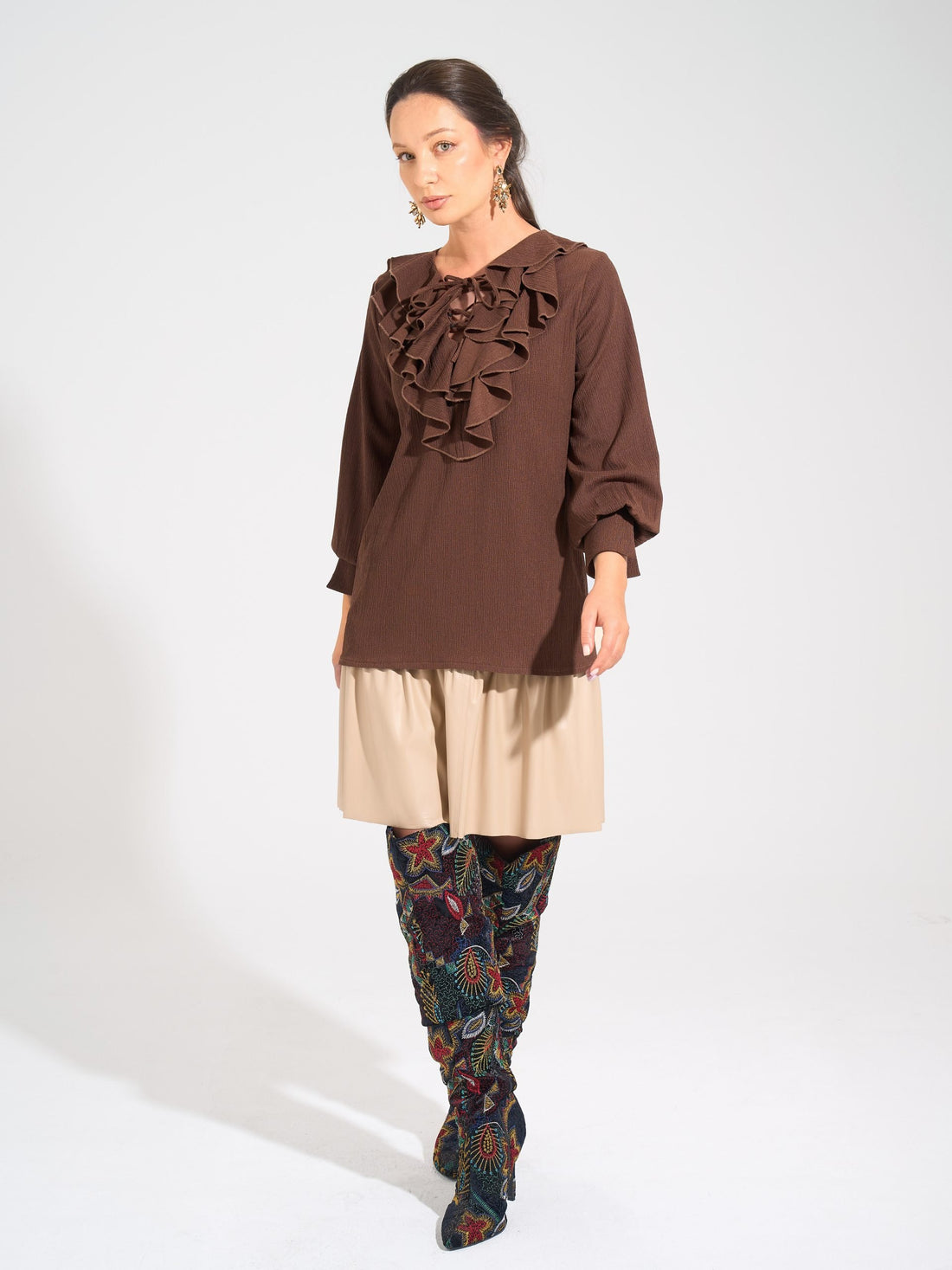 Angelina Blouse | Cocoa Brown