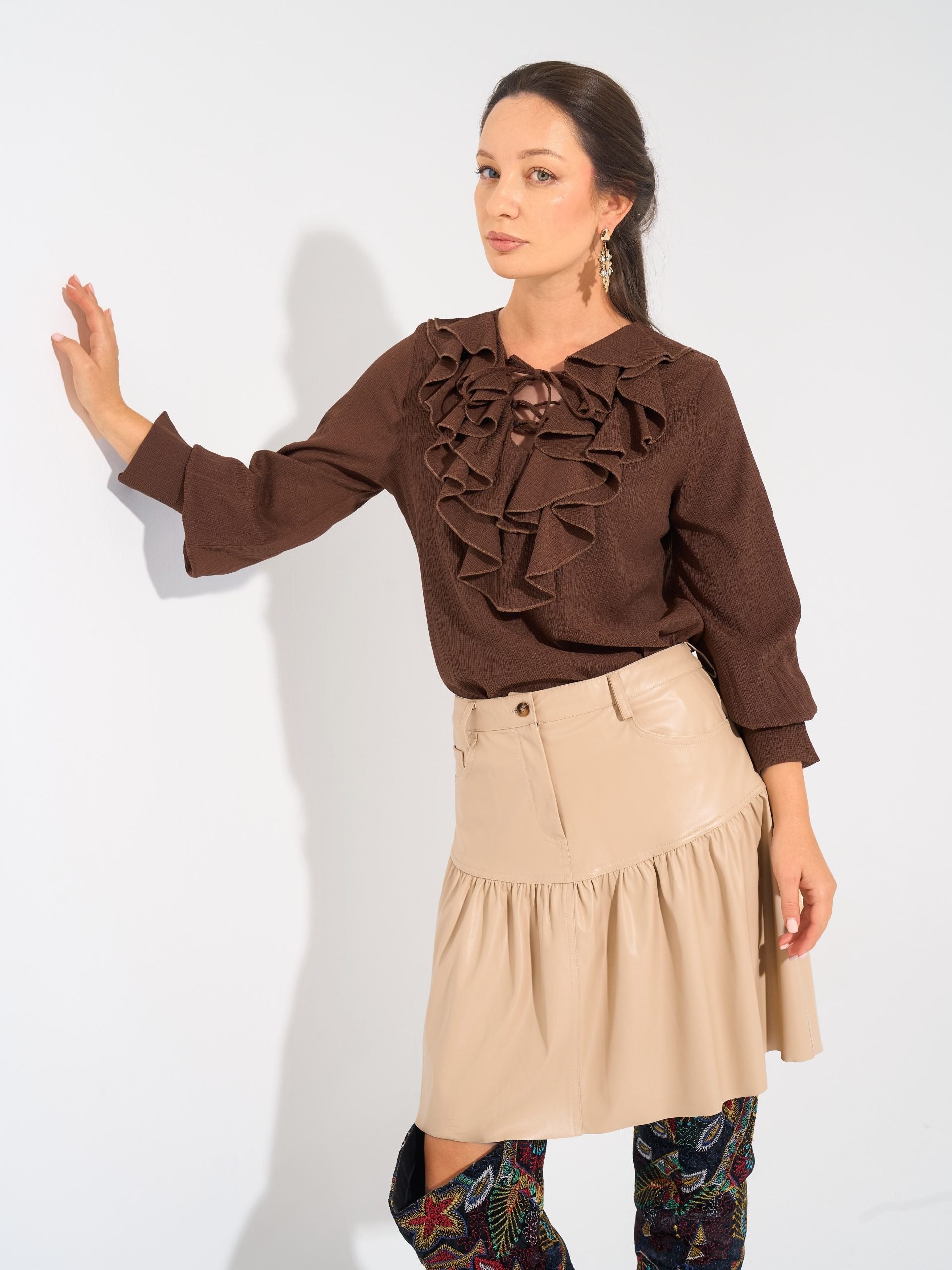 Angelina Blouse | Cocoa Brown