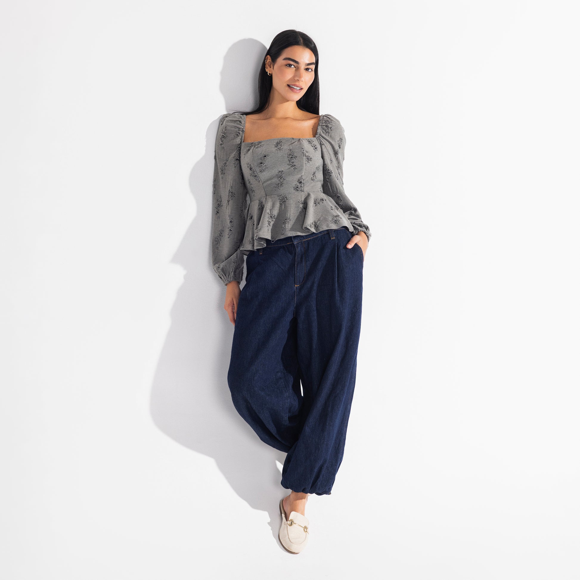 Jay Blouse | Grey Black Swan Fashion
