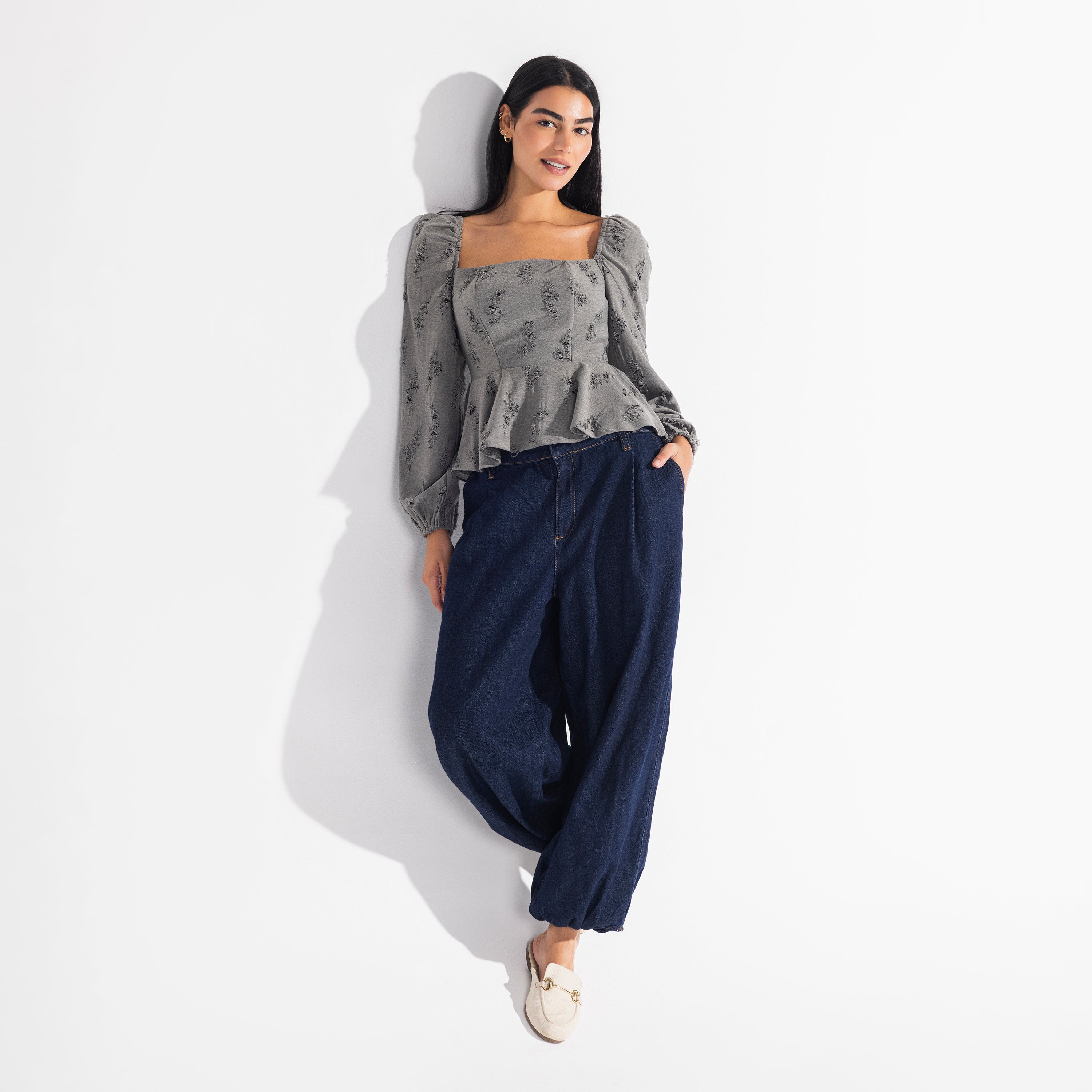 Jay Blouse | Grey Black Swan Fashion