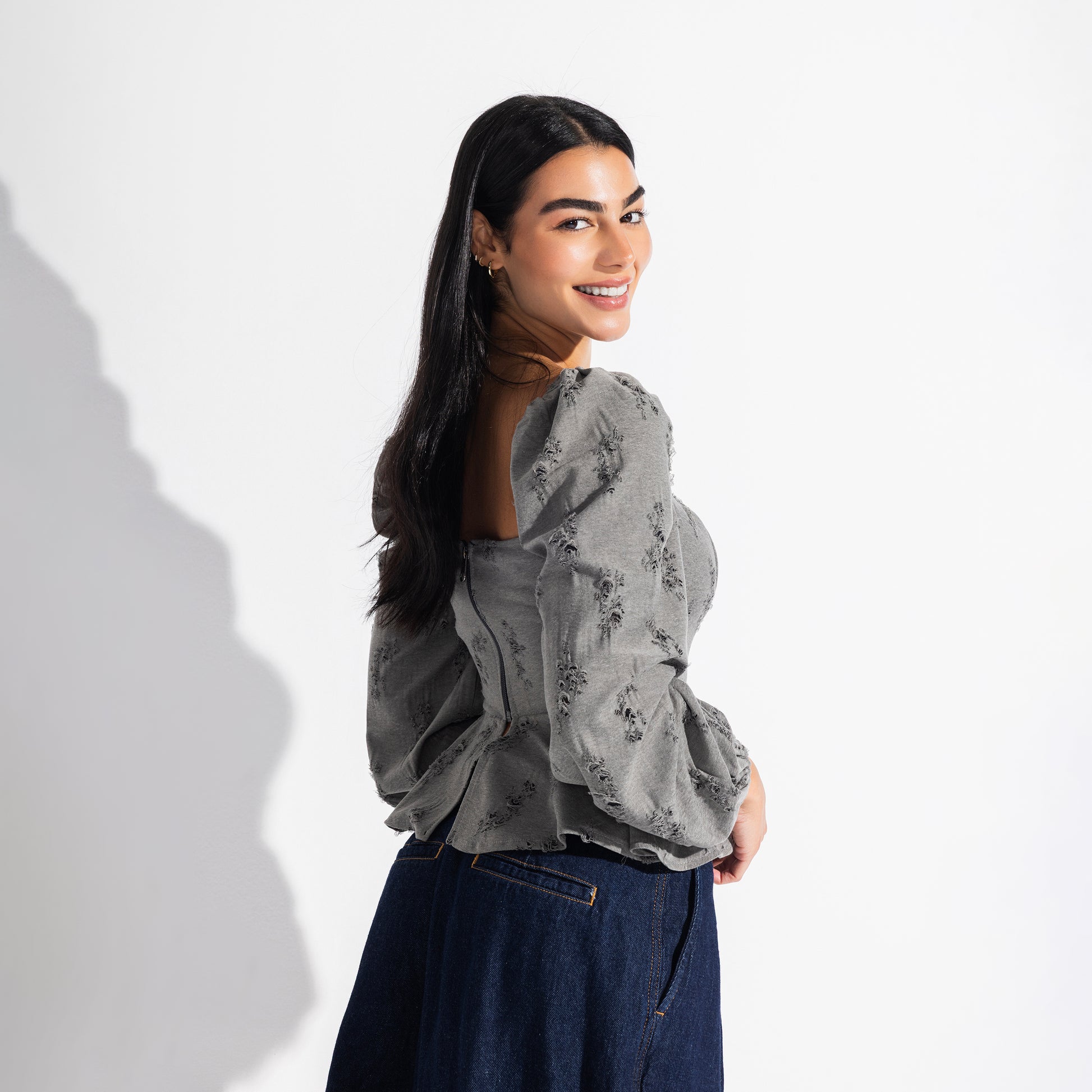 Jay Blouse | Grey Black Swan Fashion