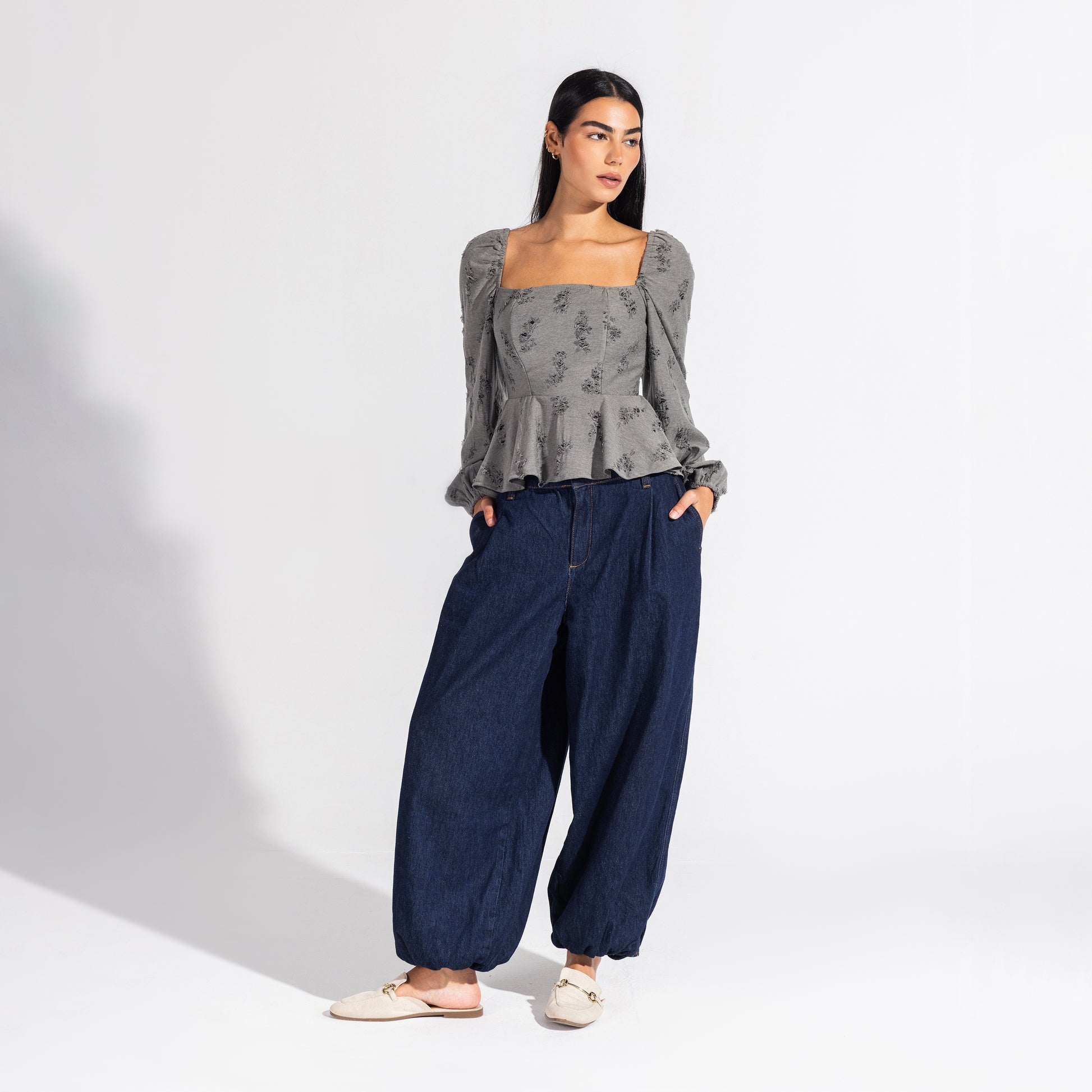 Jay Blouse | Grey Black Swan Fashion