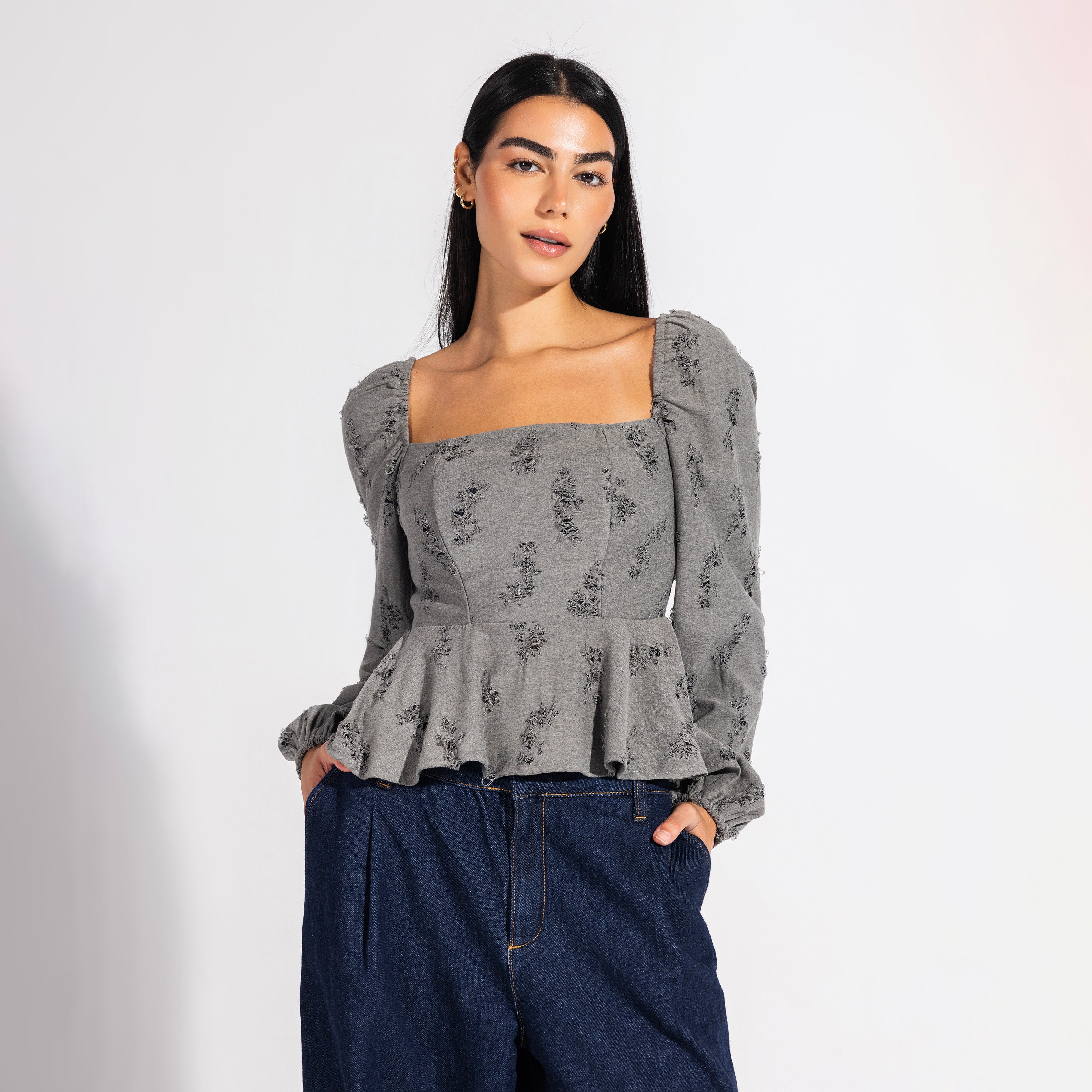 Jay Blouse | Grey Black Swan Fashion
