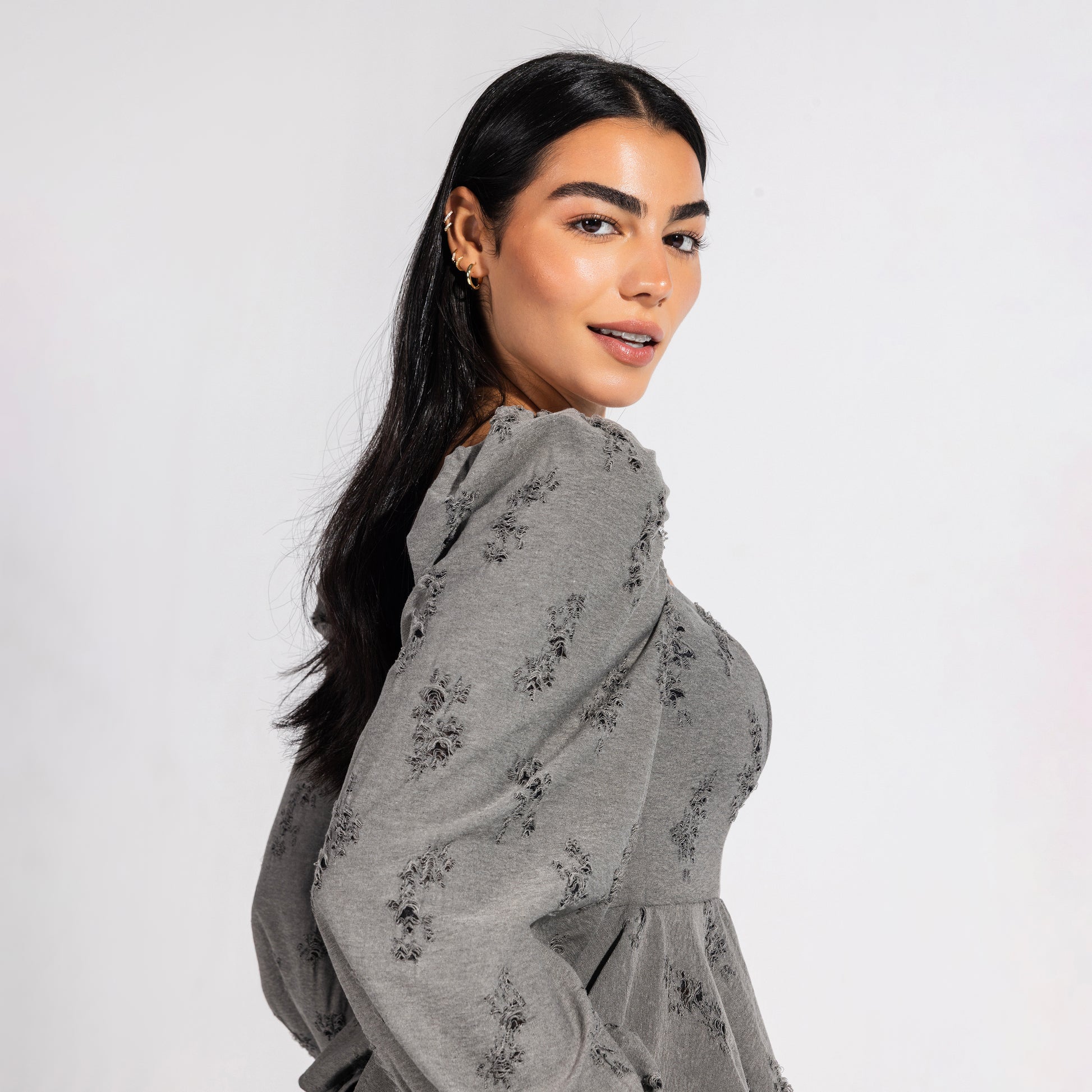 Jay Blouse | Grey Black Swan Fashion
