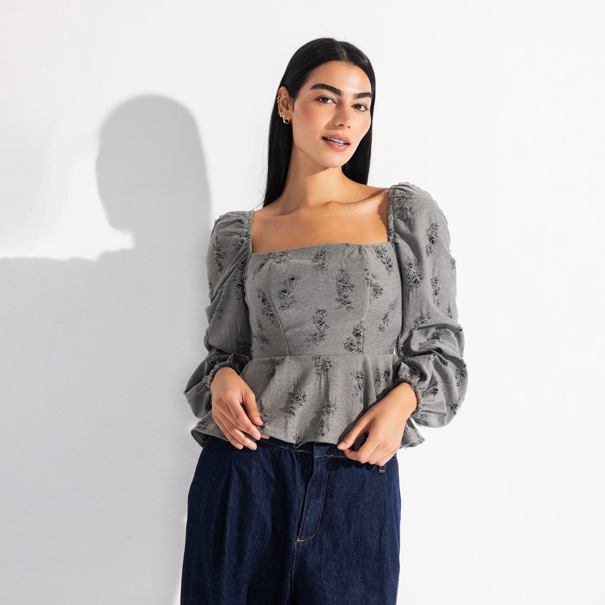 Jay Blouse | Grey Black Swan Fashion