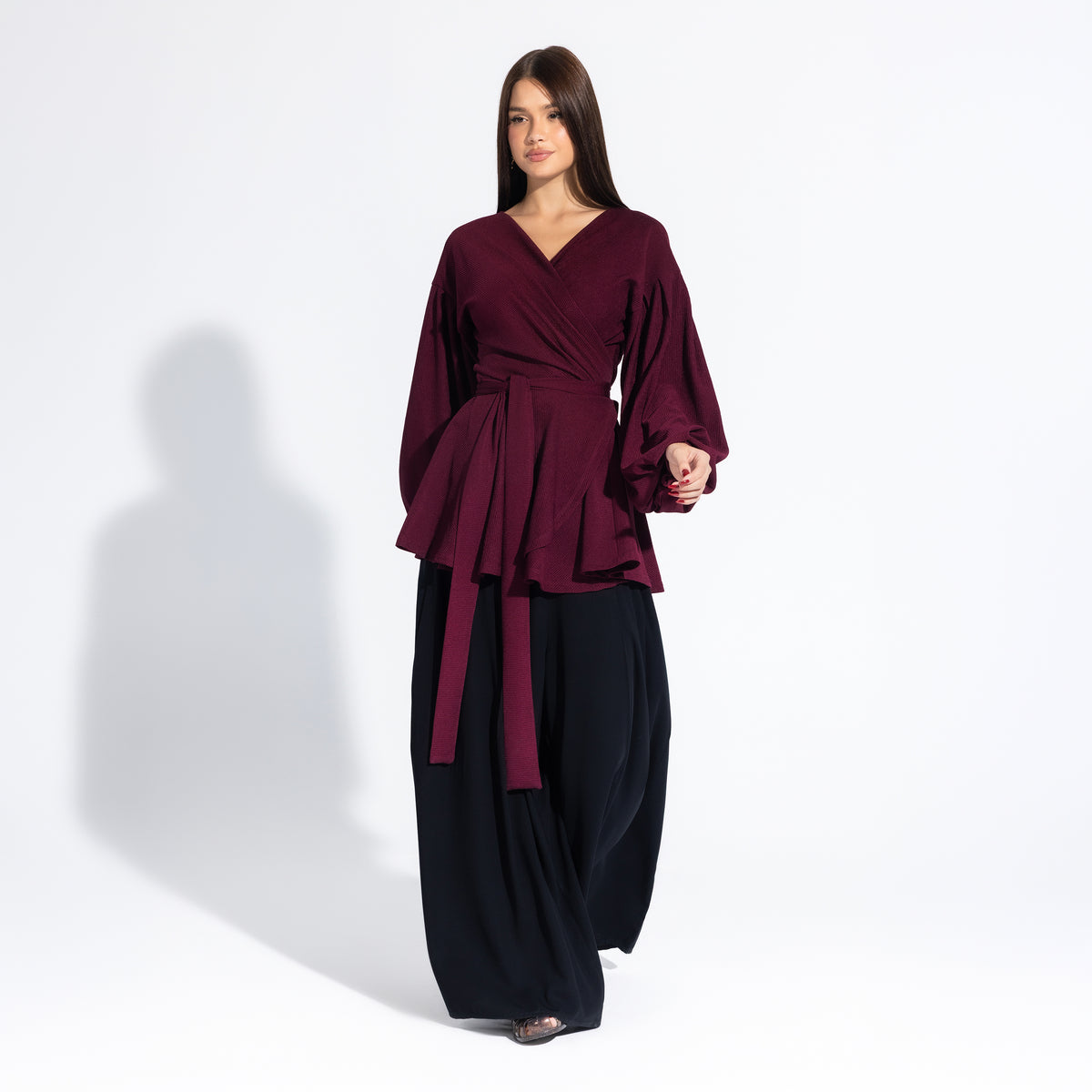 Jolly Blouse | Dark Red Black Swan Fashion