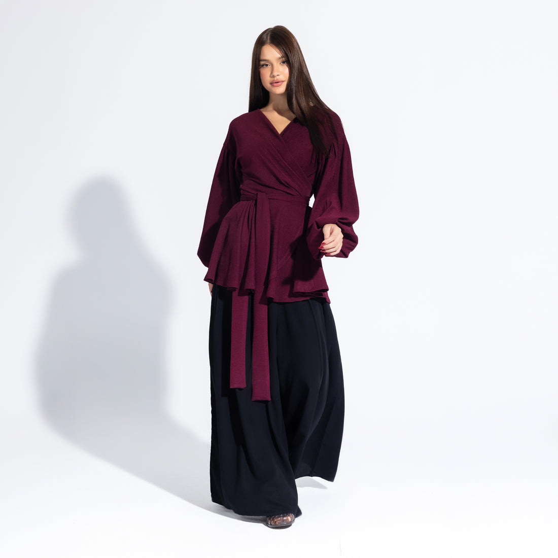 Jolly Blouse | Dark Red Black Swan Fashion