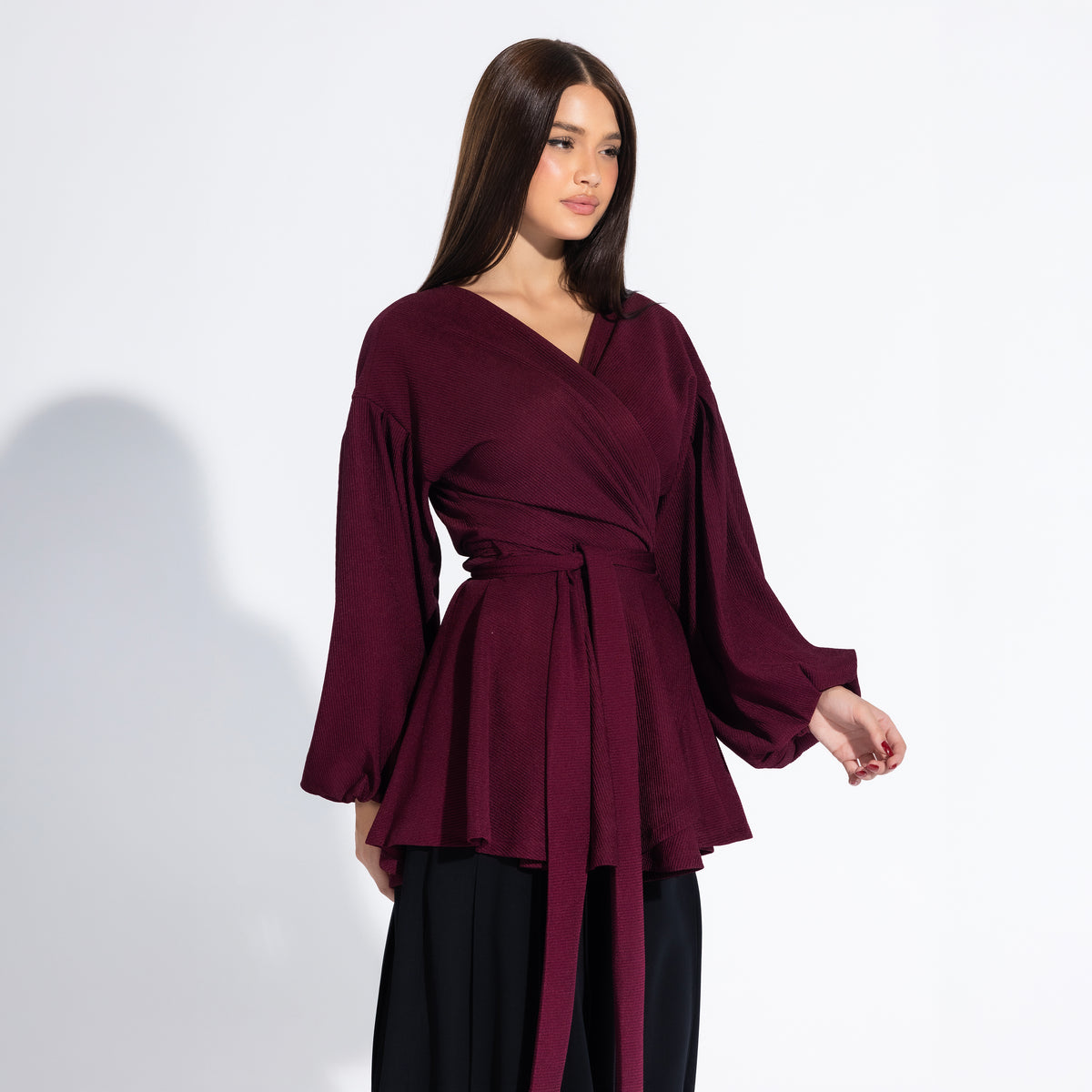 Jolly Blouse | Dark Red Black Swan Fashion