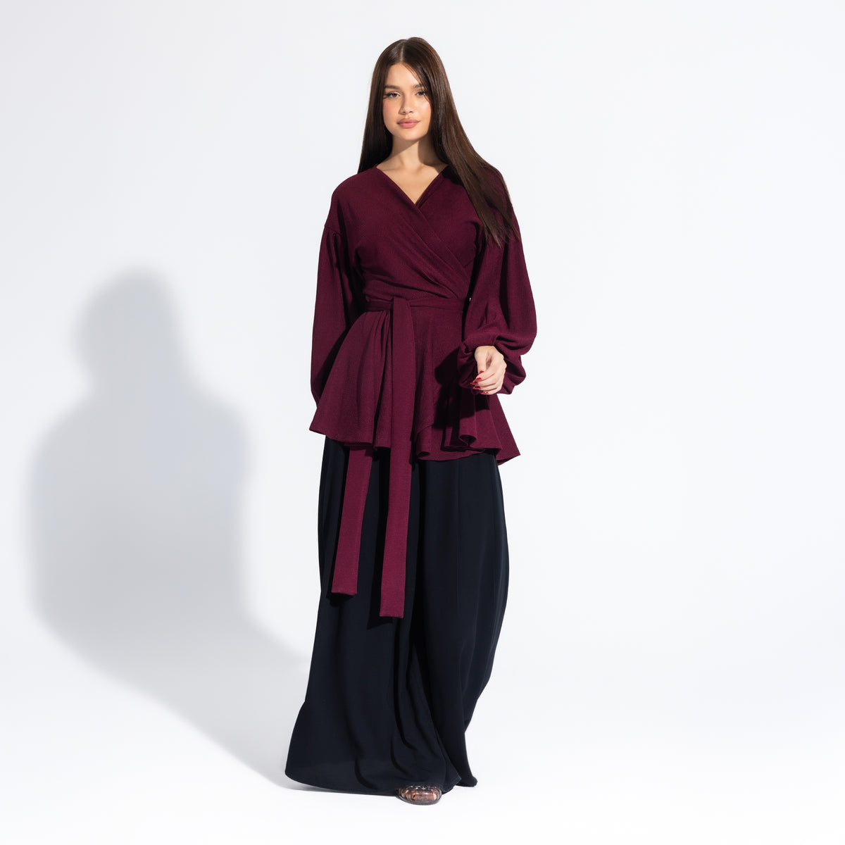 Jolly Blouse | Dark Red Black Swan Fashion