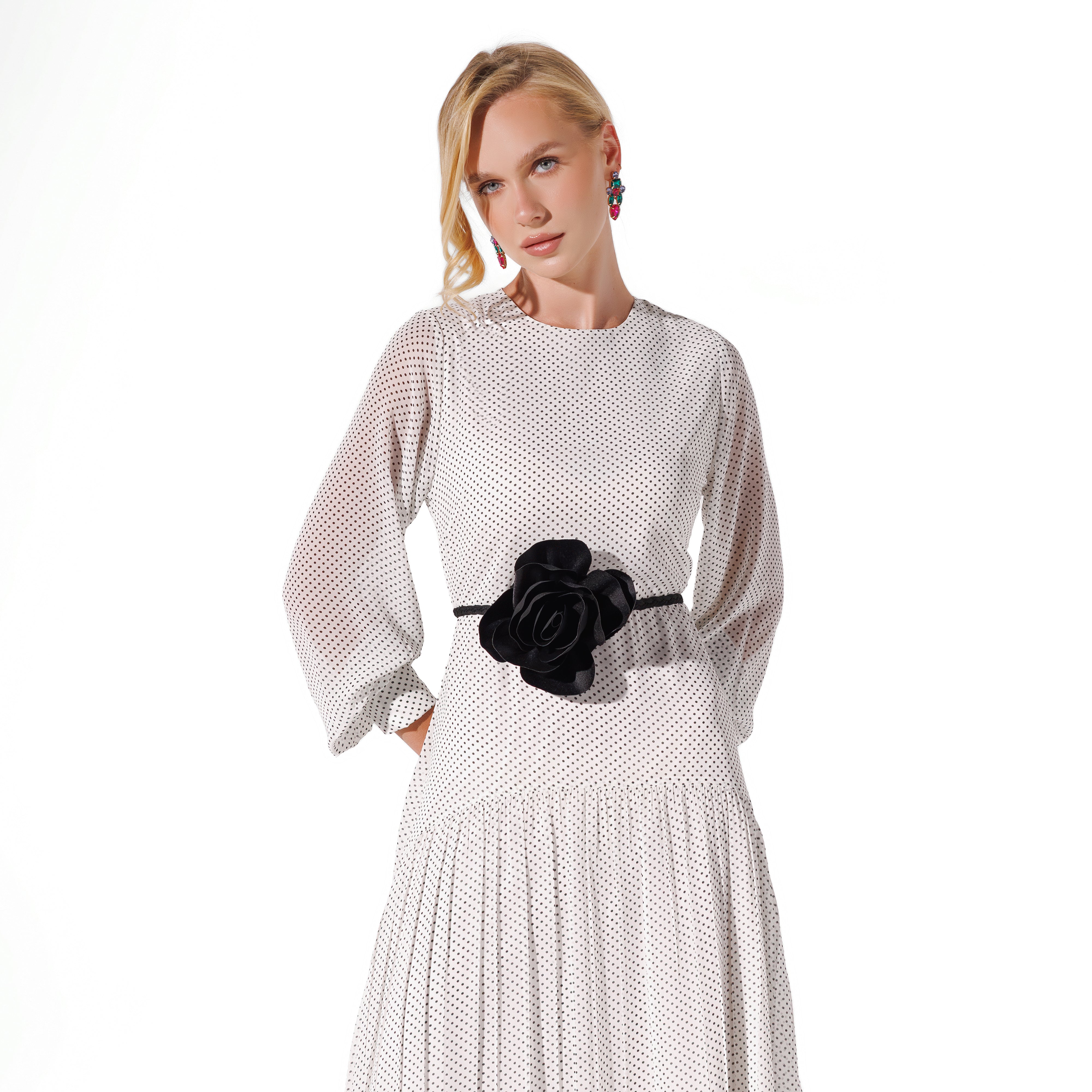 Kali Dress | WhiteXPolkaDots Black Swan Fashion
