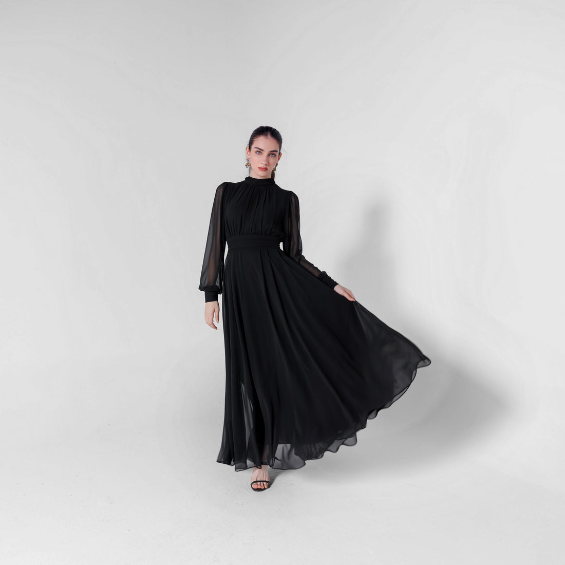 swan dress black The Swan Dress – Bestselling Concert Black Dress for Musicians main image 1