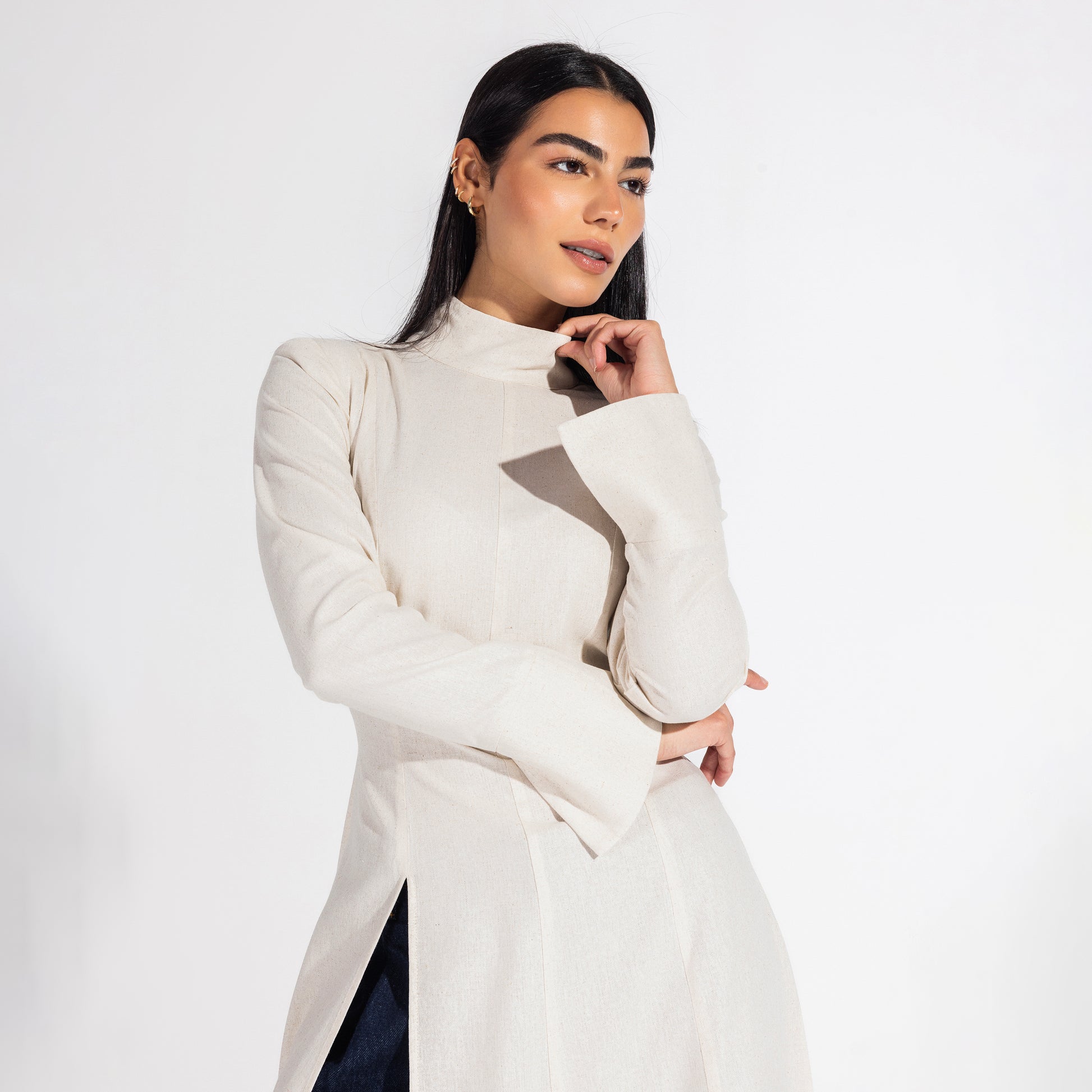 Liora Longline Top | Ivory Black Swan Fashion