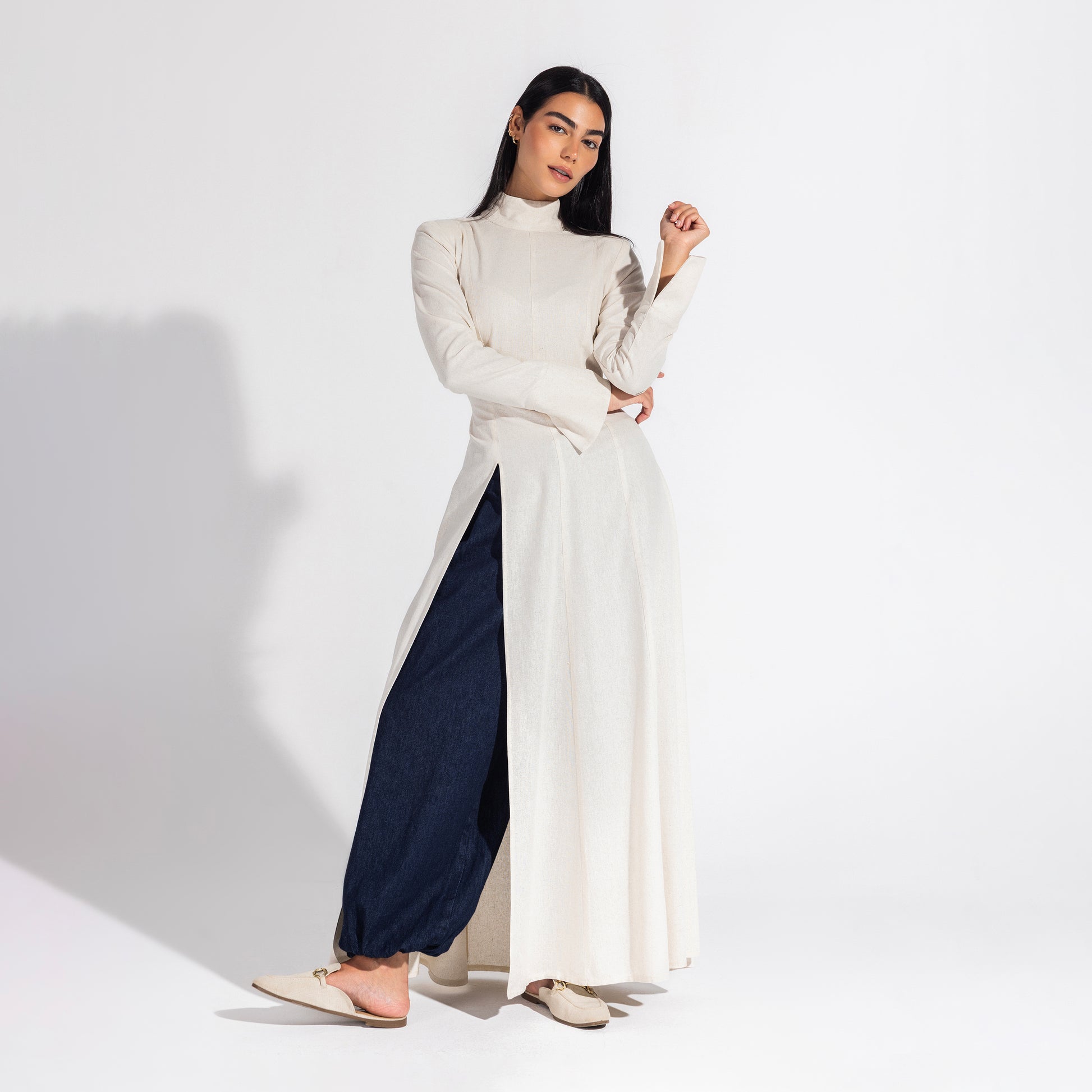 Liora Longline Top | Ivory Black Swan Fashion