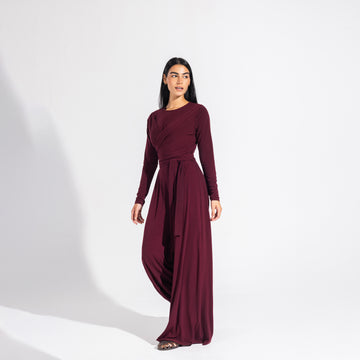 Lucy Jumpsuit | Maroon Black Swan Fashion