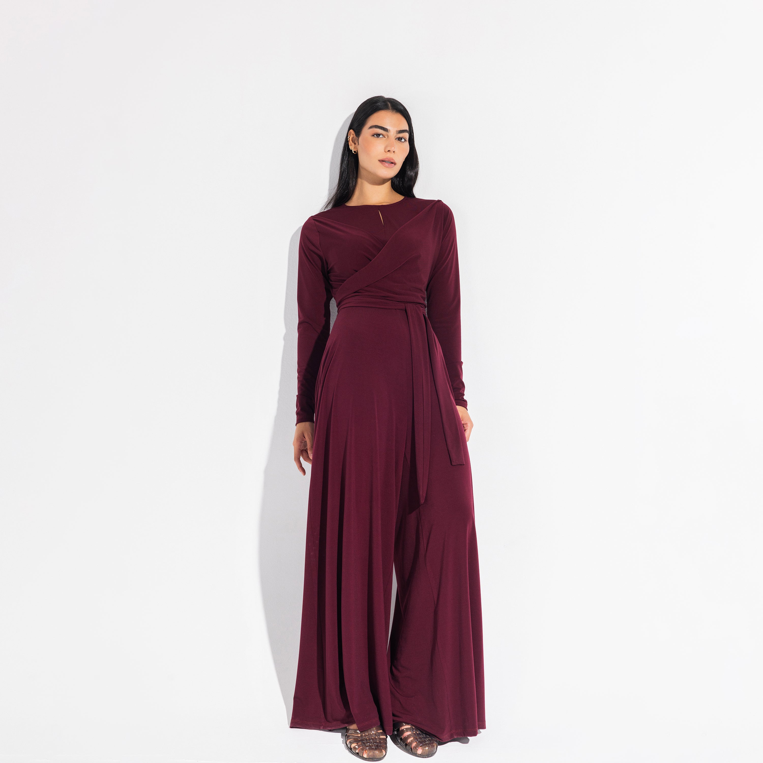Lucy Jumpsuit | Maroon Black Swan Fashion
